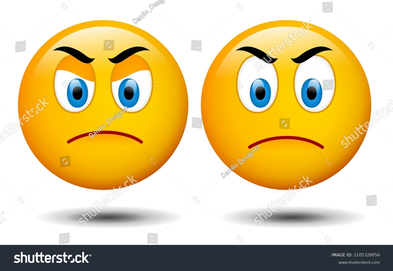 Vector Emoticon Angry Face Angry Emoticon Stock Vector (Royalty Free ...