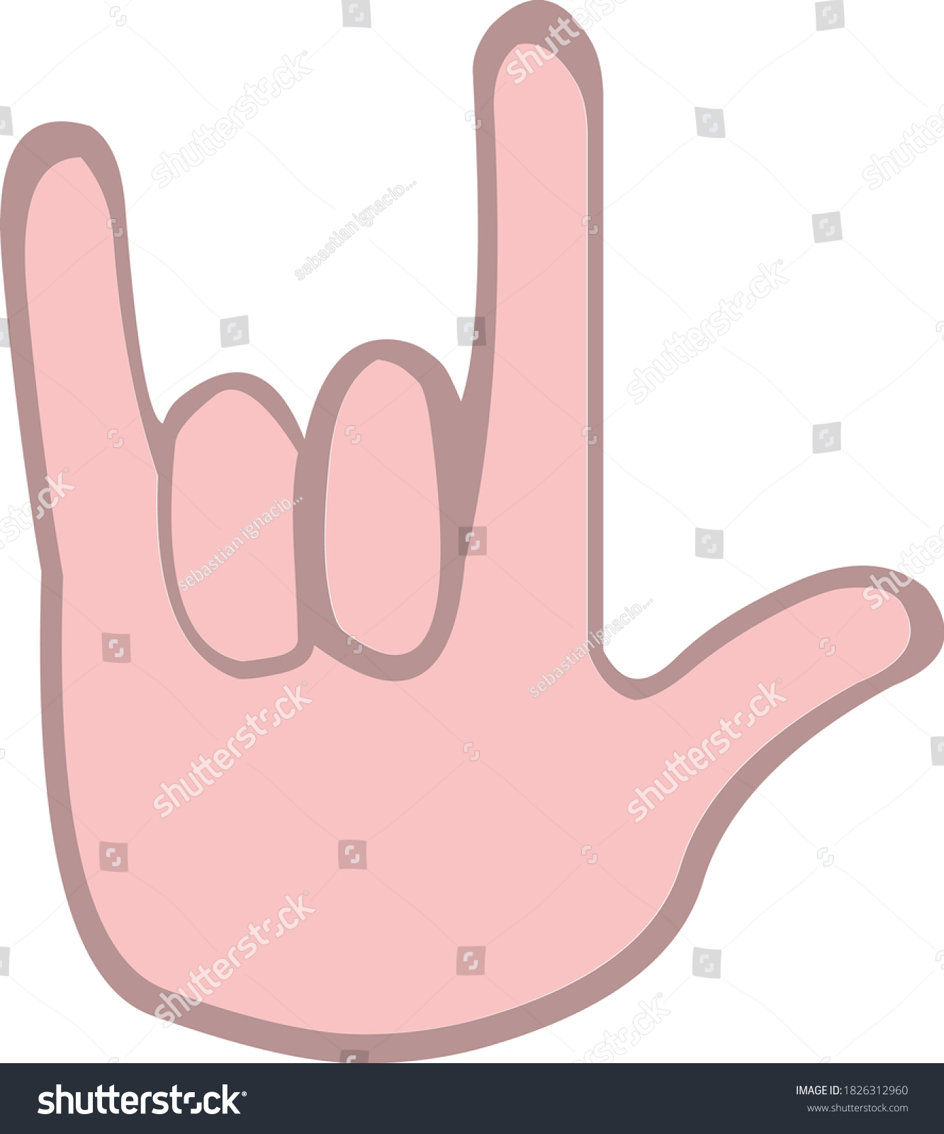 Vector Emoticon Illustration Hand Making Heavy Stock Vector (Royalty ...