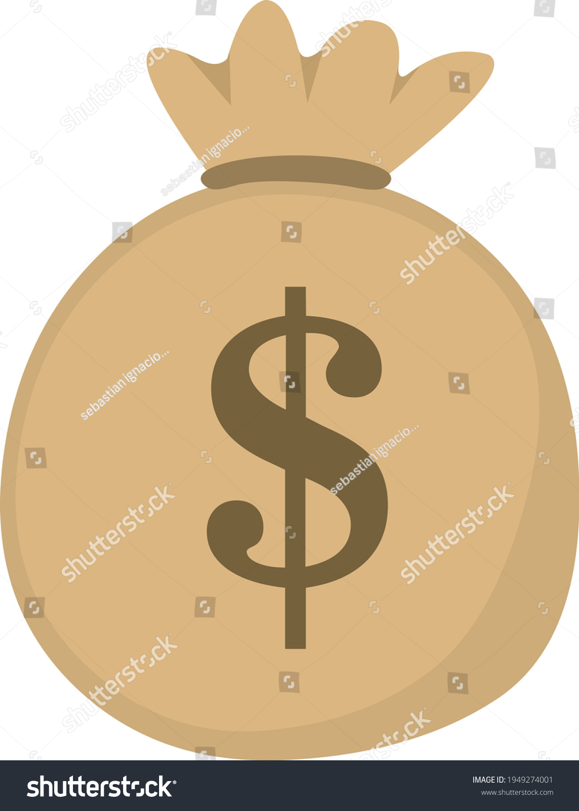 SVG of Vector emoticon illustration of a money bag svg