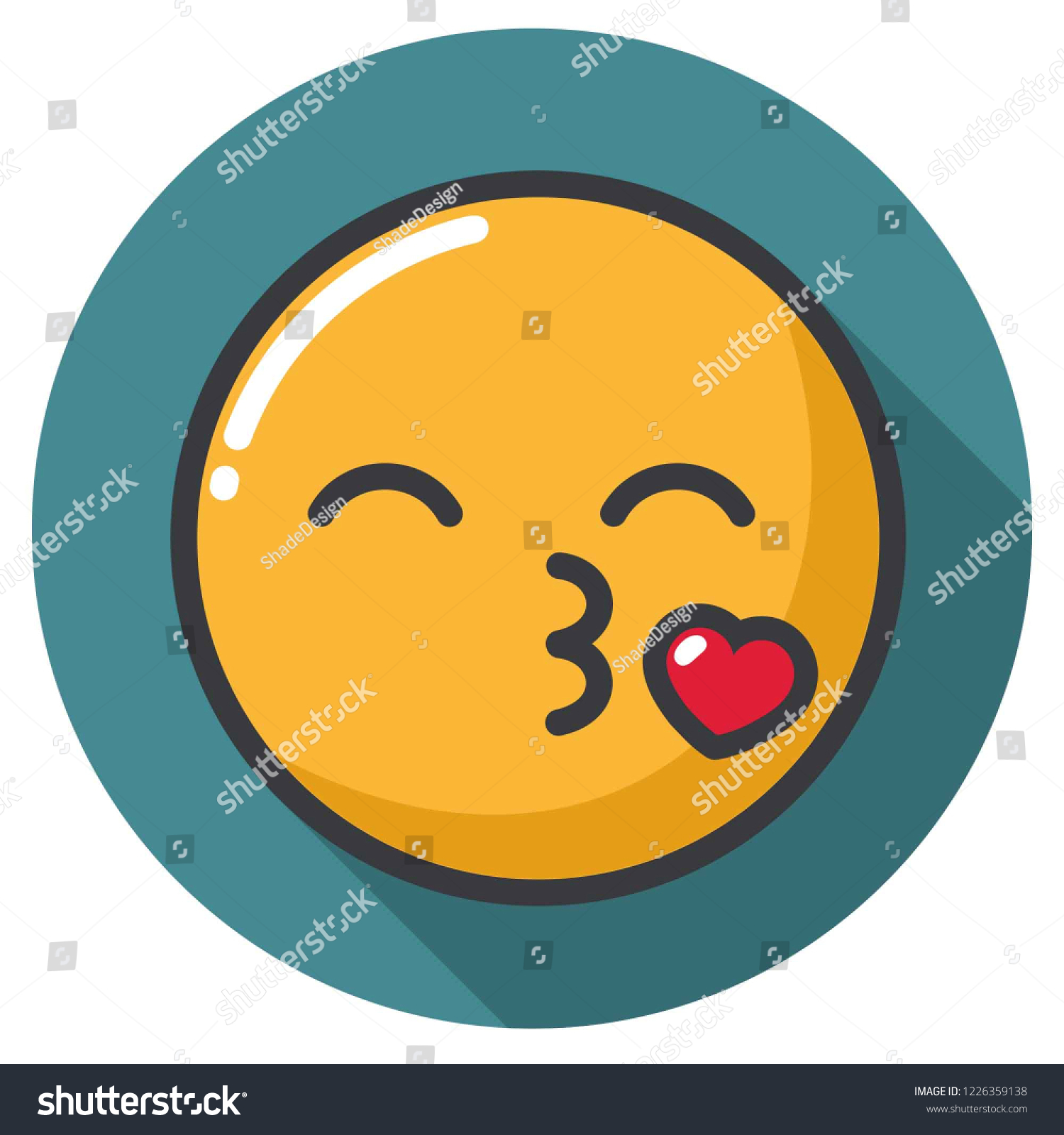SVG of Vector emotion icon blowing kiss smile. Illustration in flat style. svg