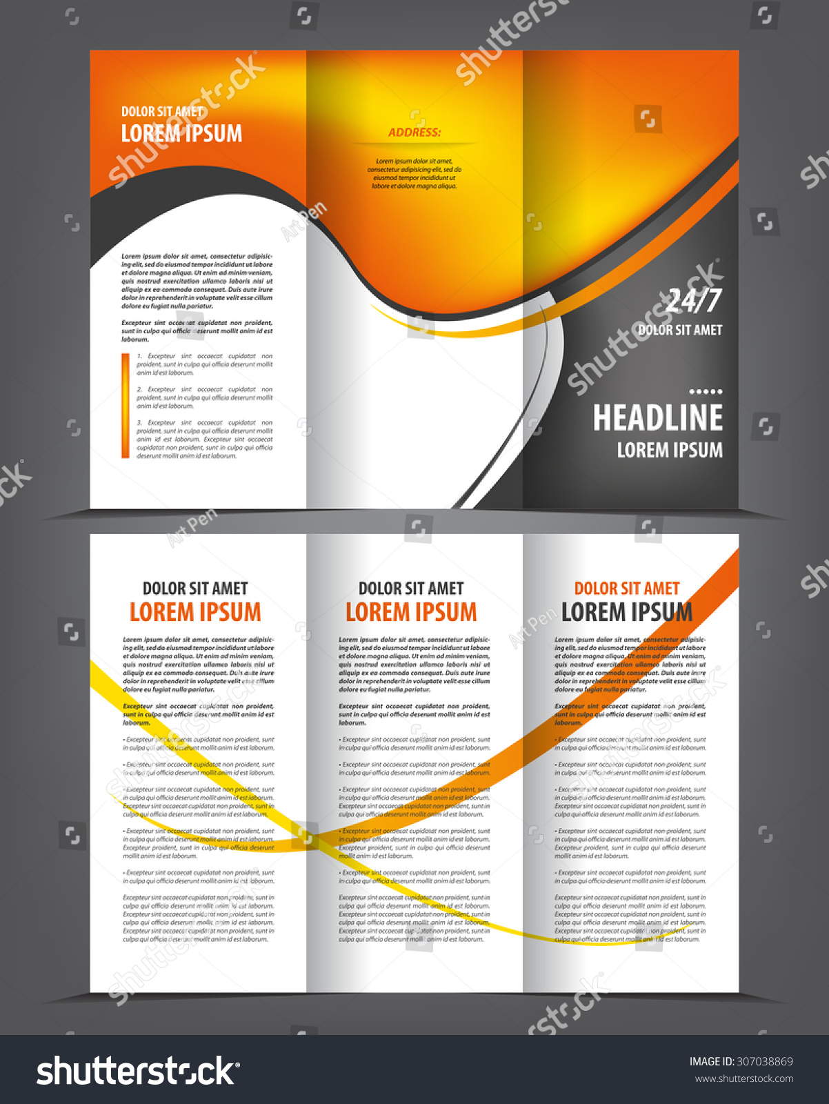 trifold design template empty vector empty trifold brochure print template stock vector trifold design template empty vector empty trifold brochure print template stock vector
