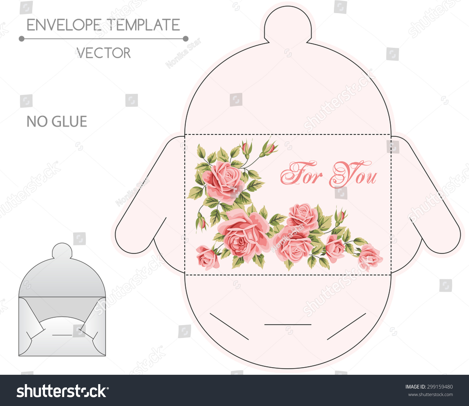 vector envelope template floral design diestamping stock vector royalty free 299159480 shutterstock