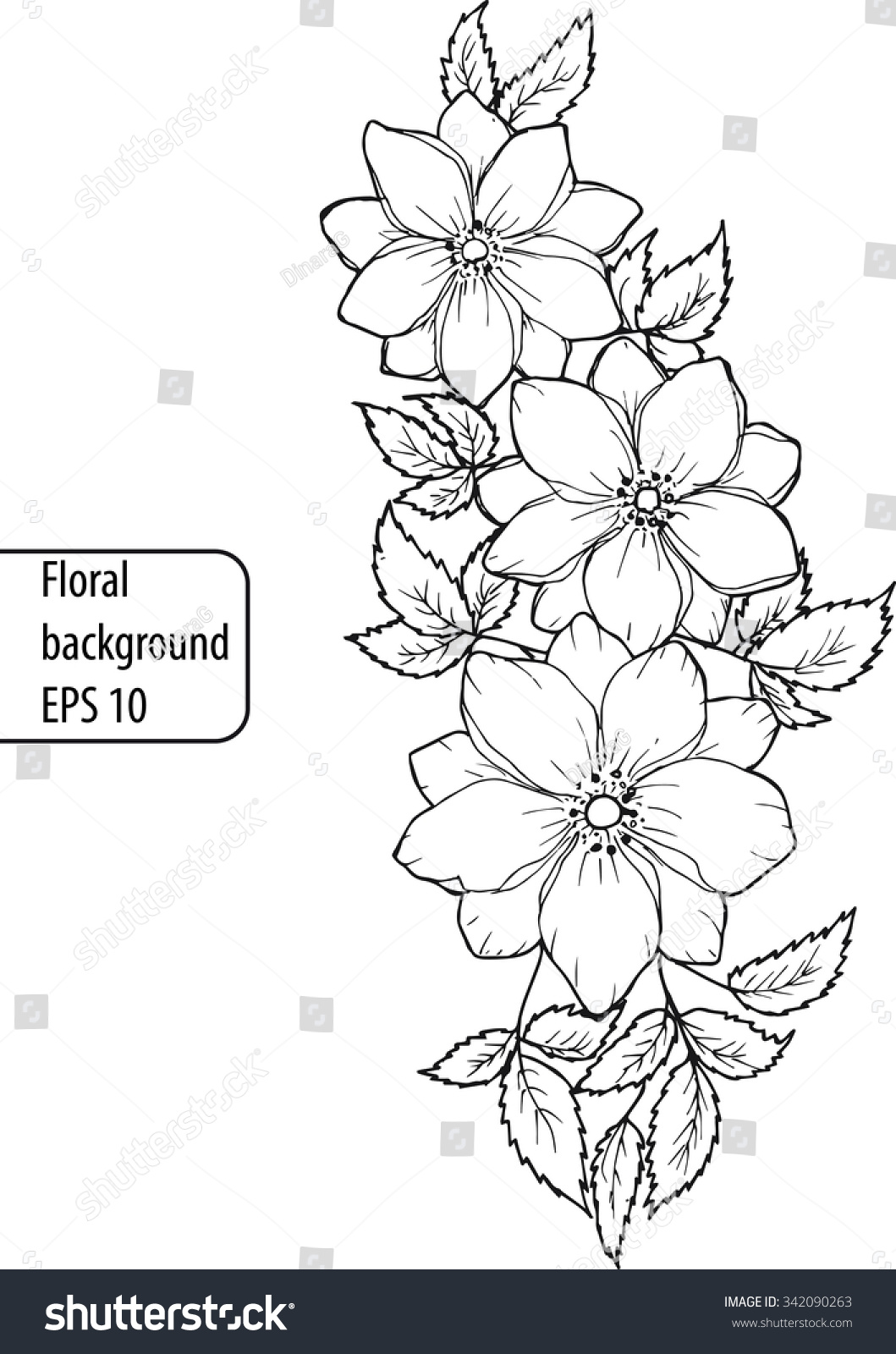 Vector Eps 10 Floral Background Three Stock Vector Royalty Free