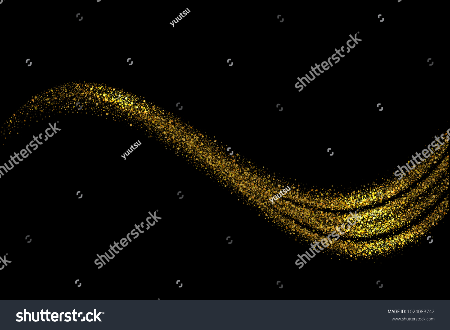 Vector Eps 10 Isolated Golden Glitter Image vectorielle de stock (libre