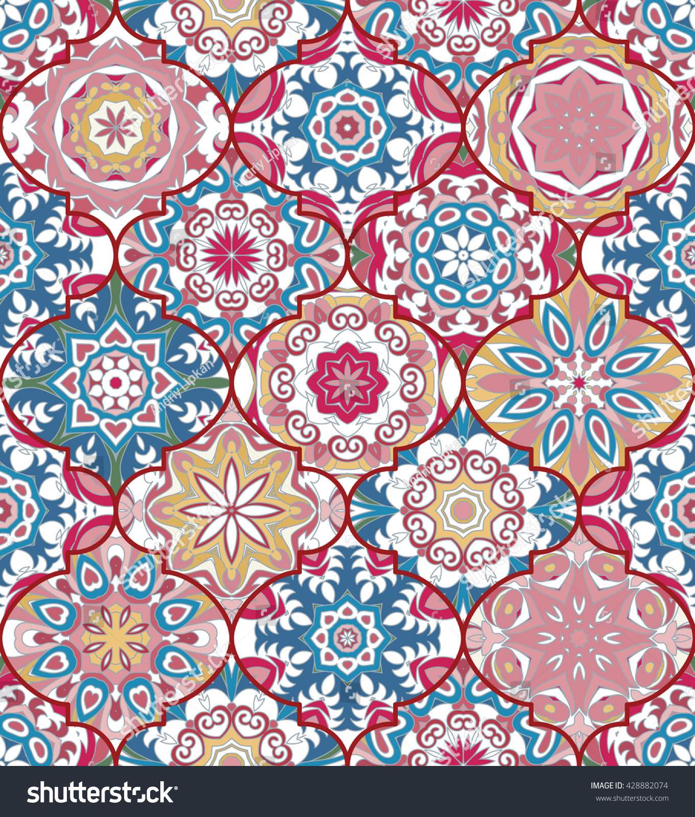 Vector Ethnic Colorful Bohemian Pattern Pastel Stock Vector 428882074 ...