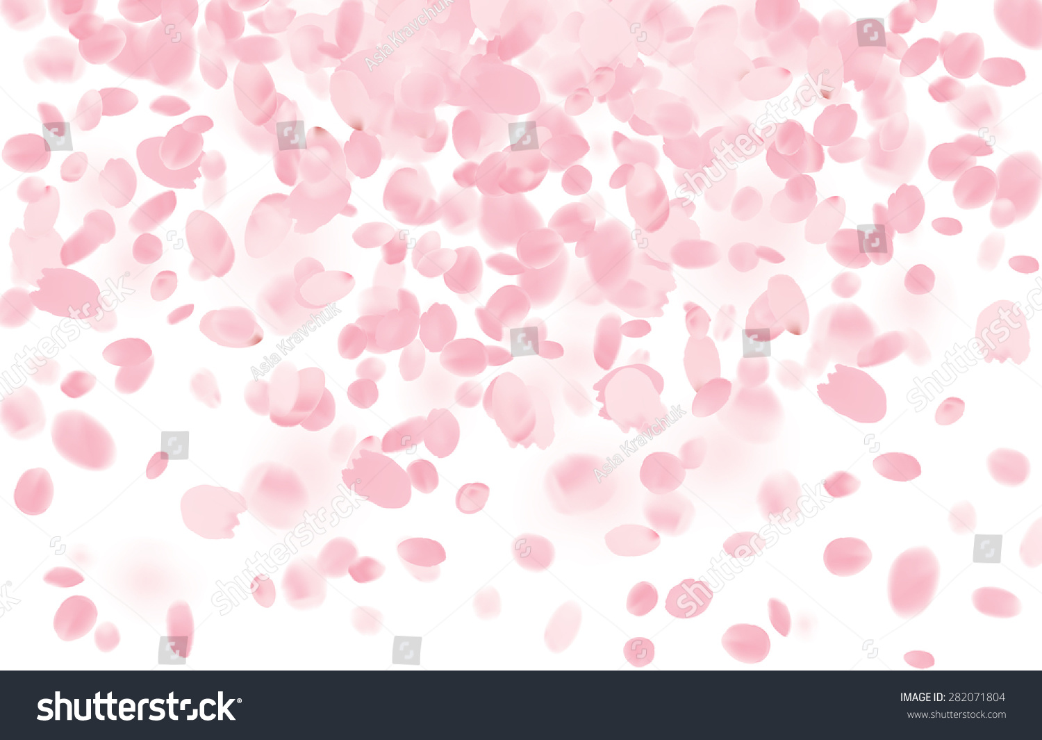 Vector Falling Sakura Pink Petals Background - 282071804 : Shutterstock