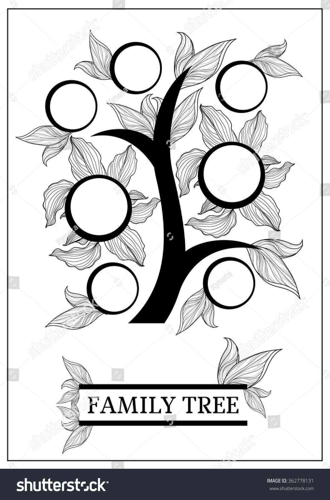 Vector Family Tree Design Frames Autumn Stock Vector 362778131 Shutterstock Vector Family Tree Design With Frames And Autumn Leafs Place For Text
