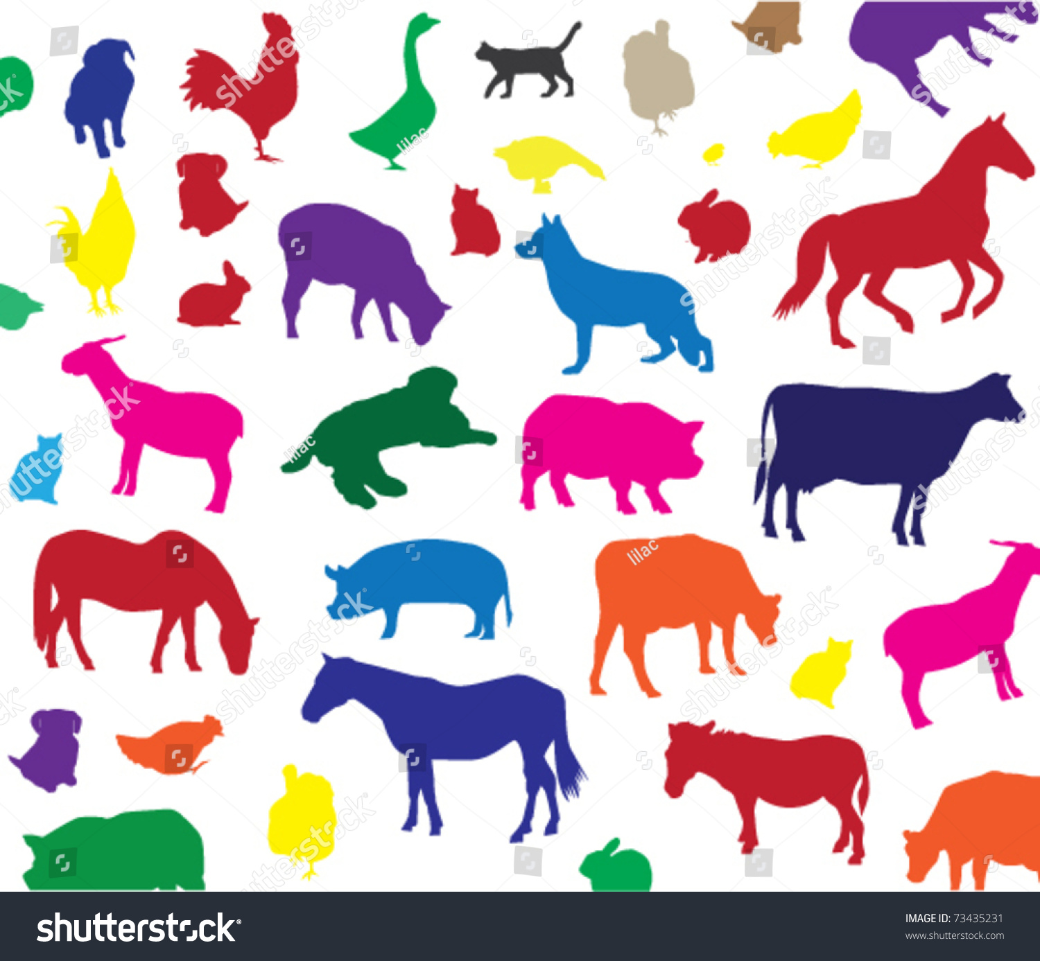 Vector Farm Animals Background Stock Vector Royalty Free 73435231 Vector Farm Animals Background Stock Vector Royalty Free 73435231