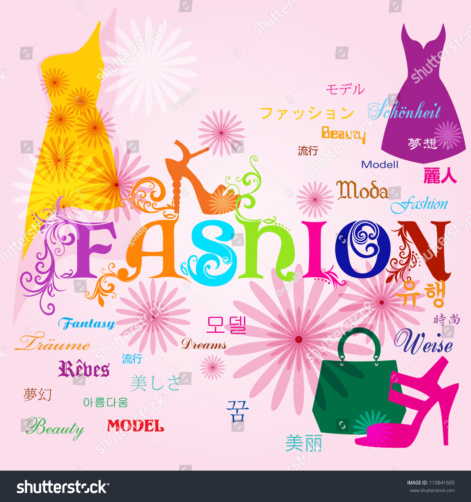Vector Fashion Background Fashion Typography Design Stock Vector ...