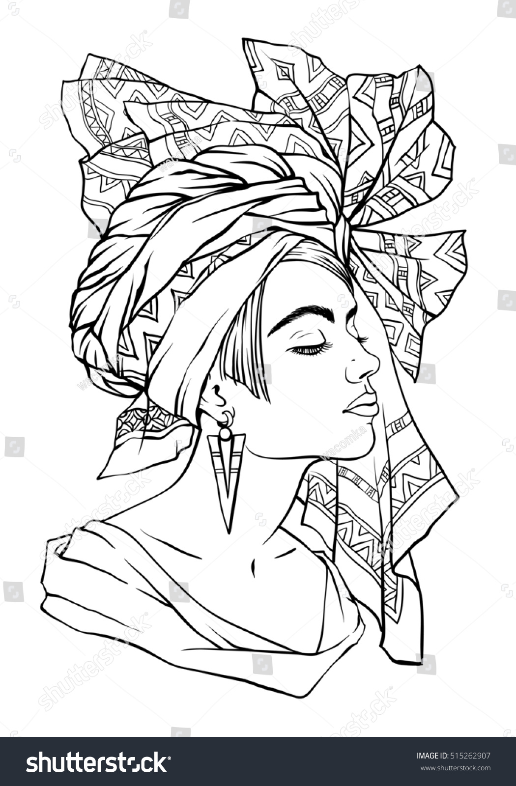 Download Vector Fashion Illustration Beautiful Young Woman Stock Vector 515262907 - Shutterstock