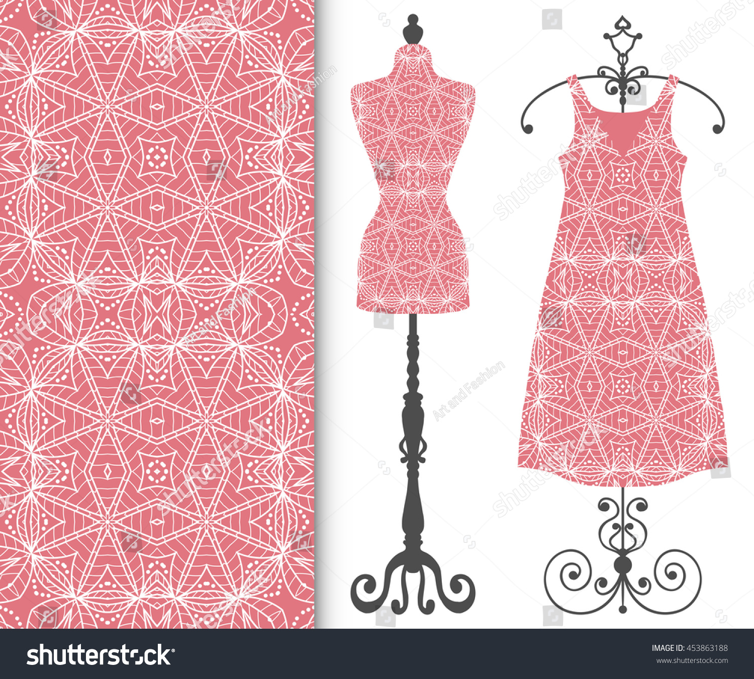 Vector Fashion Illustration Tailors Dummy Female Stock Vector (Royalty ...