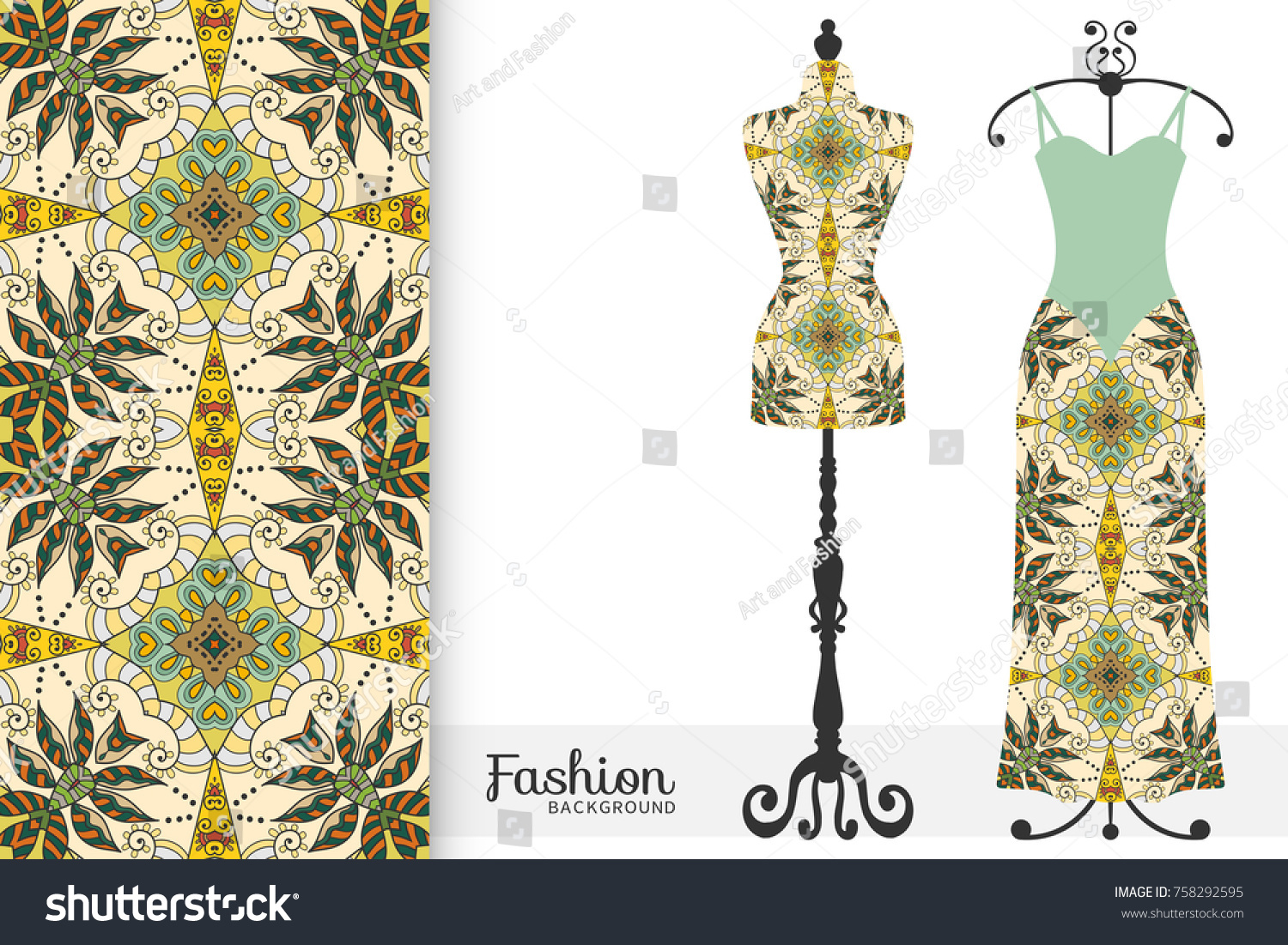 Vector Fashion Illustration Tailors Dummy Female Stock Vector (Royalty ...