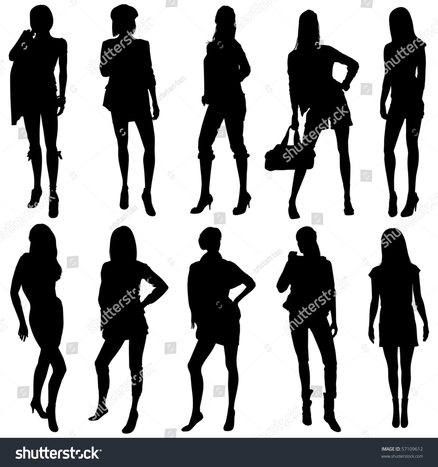 Vector Fashion Model Silhouettes. This Fashion Illustration Is Perfect ...