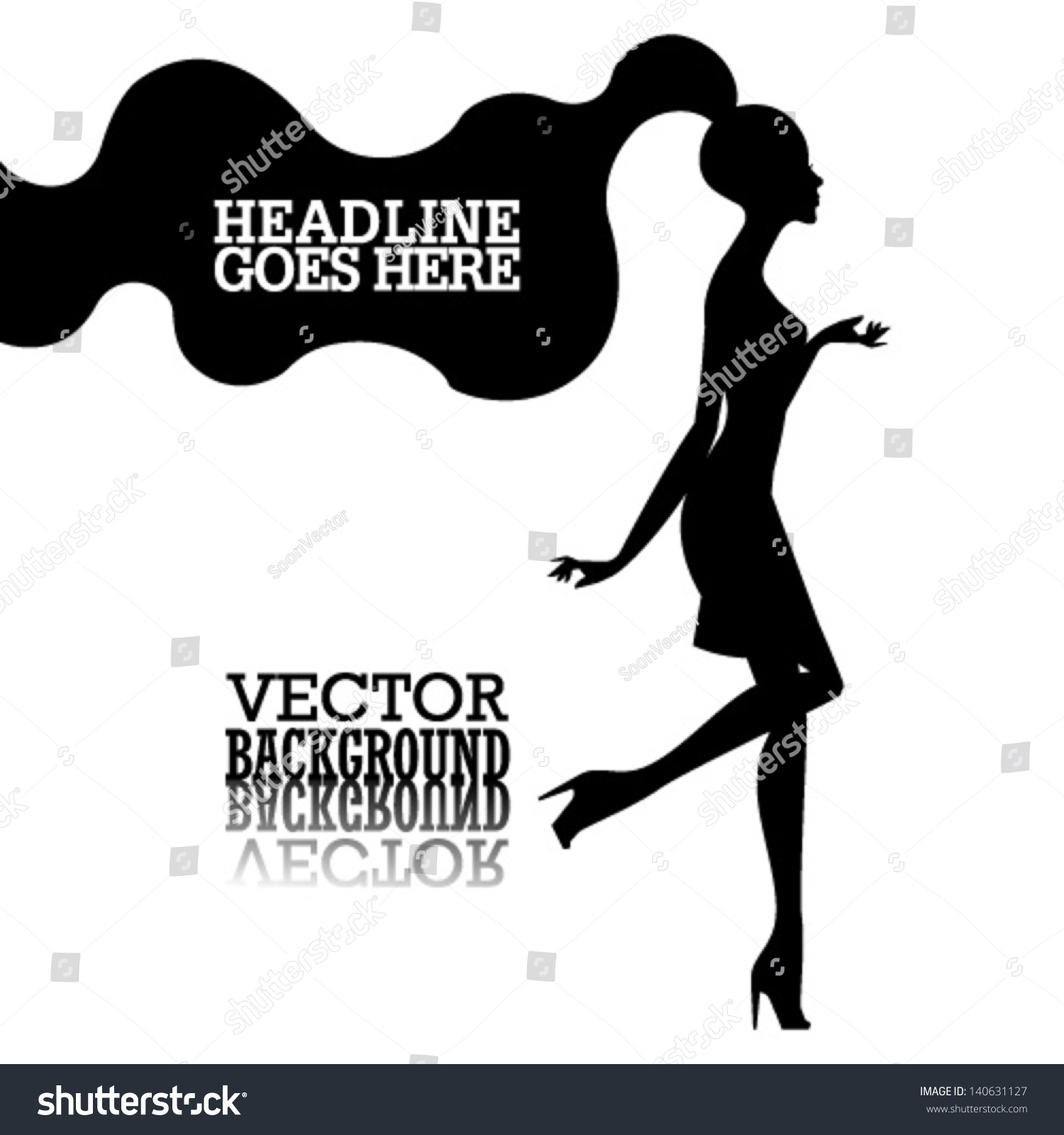 Vector Fashion Shopping Girl Silhouette Stock Vector Royalty Free