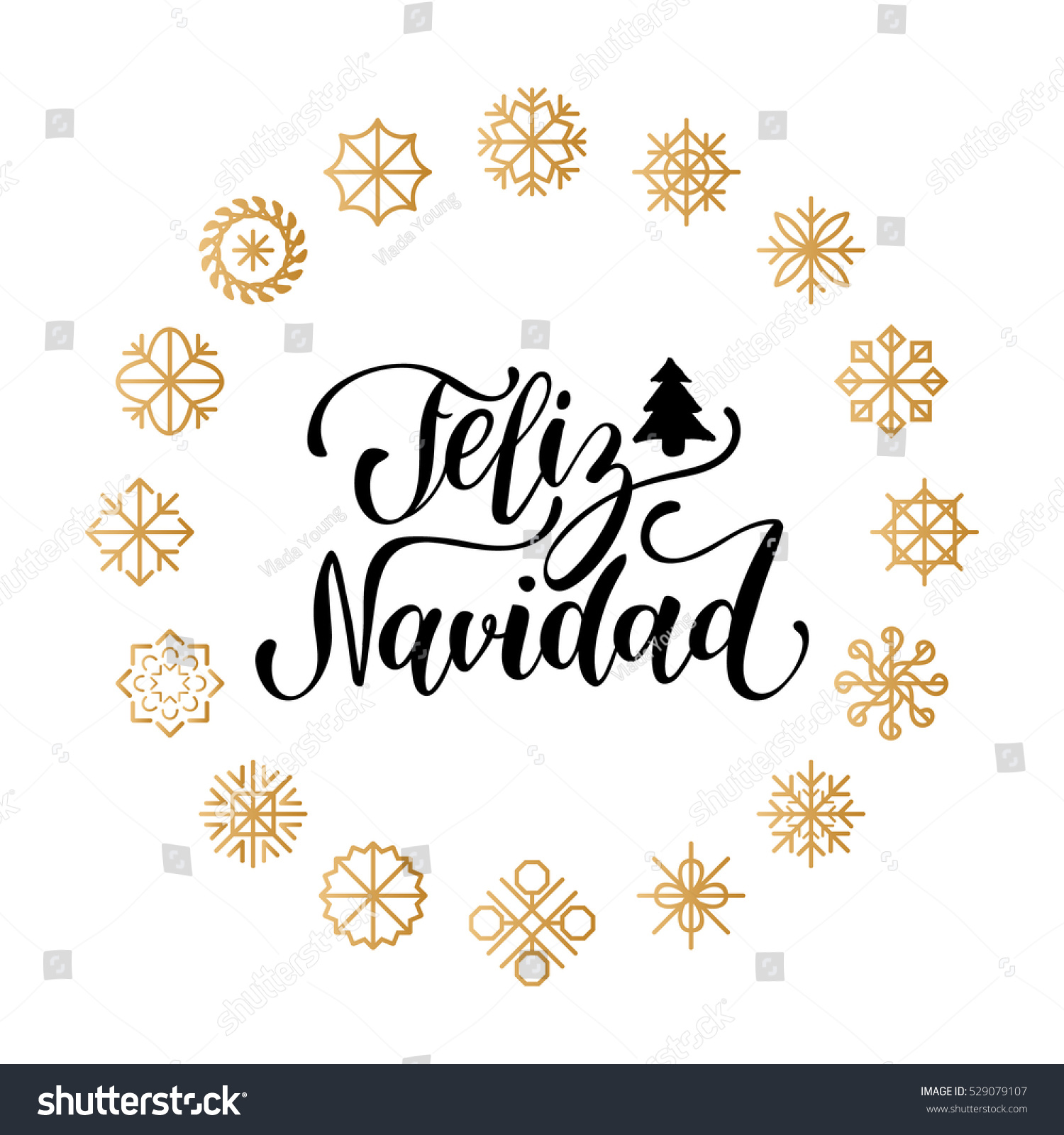 Vector Feliz Navidad Translated Merry Christmas Vectores En Stock