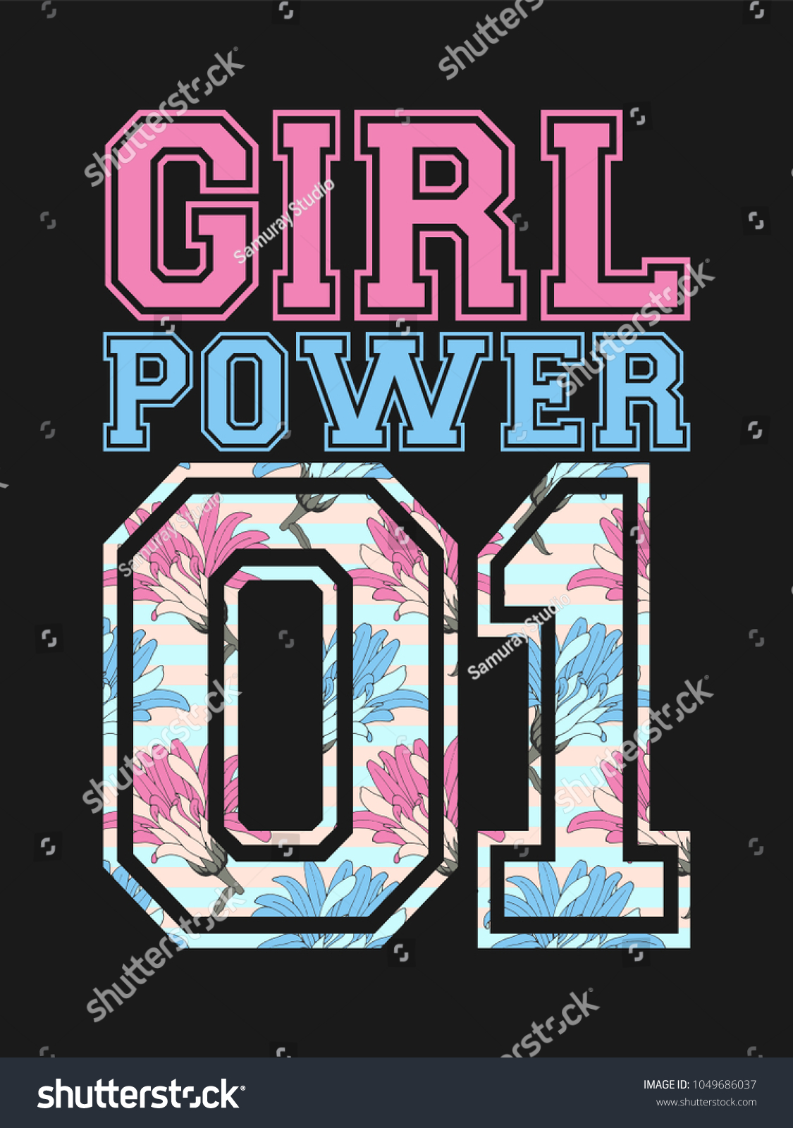 Vector Female Poster Girl Power Cute Stock Vector Royalty Free