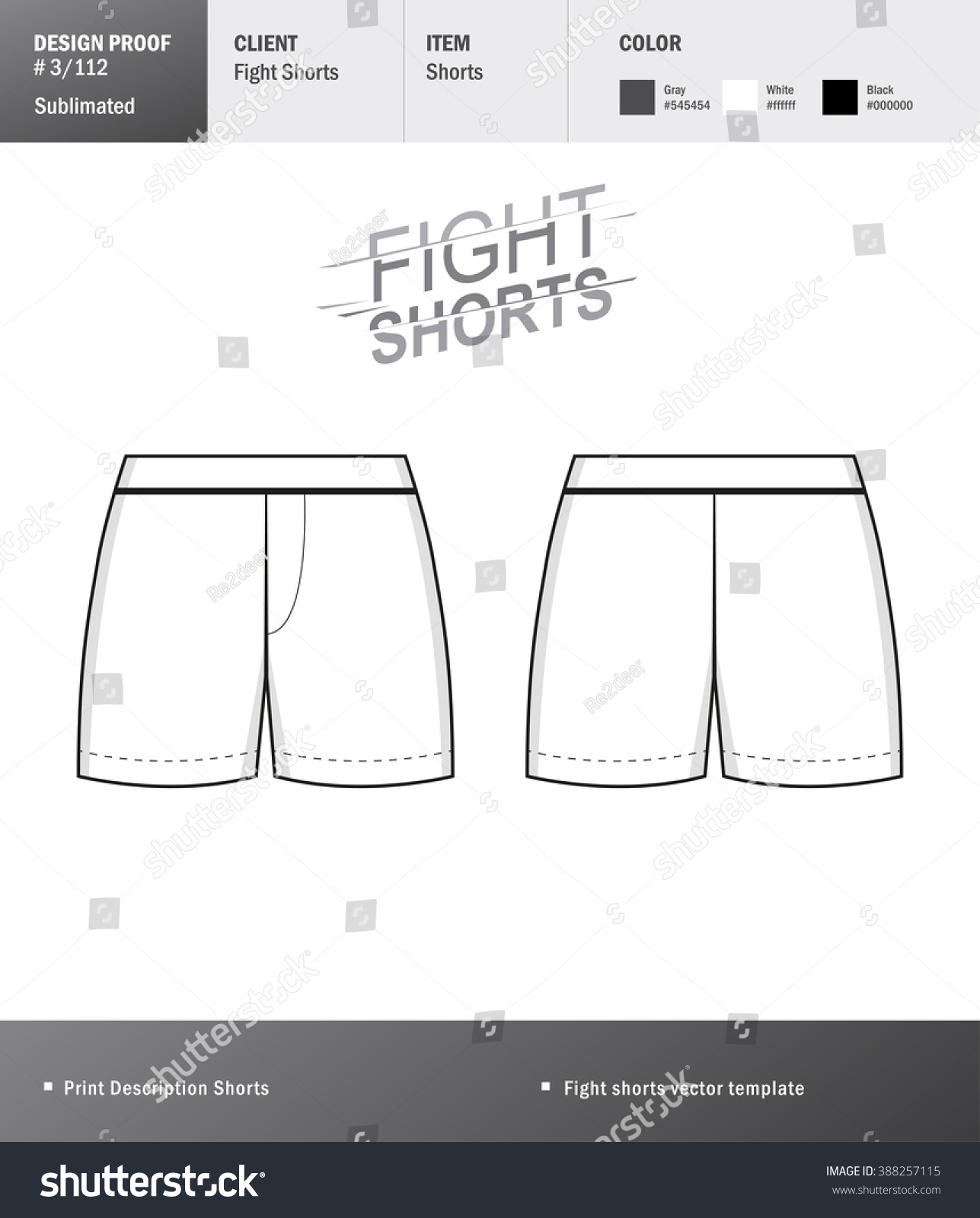 Download Vector Fight Shorts Template Your Design Lager-vektor ...