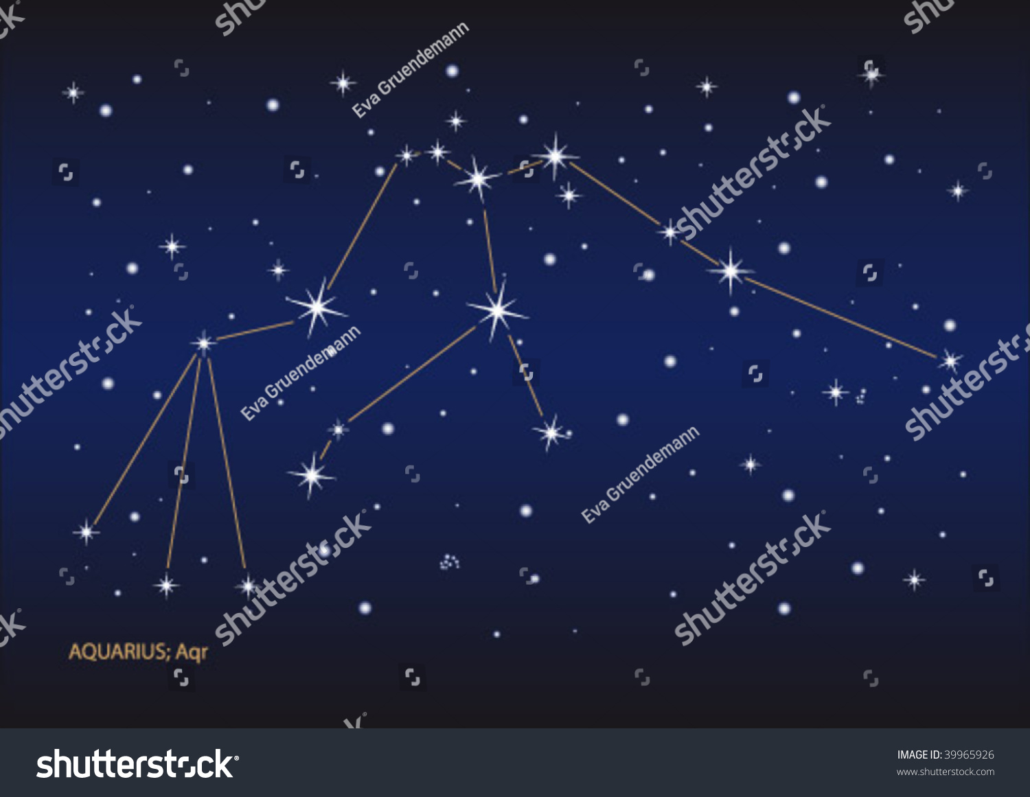 Vector File Aquarius Stars Constellation Size Stock Vector 39965926 ...