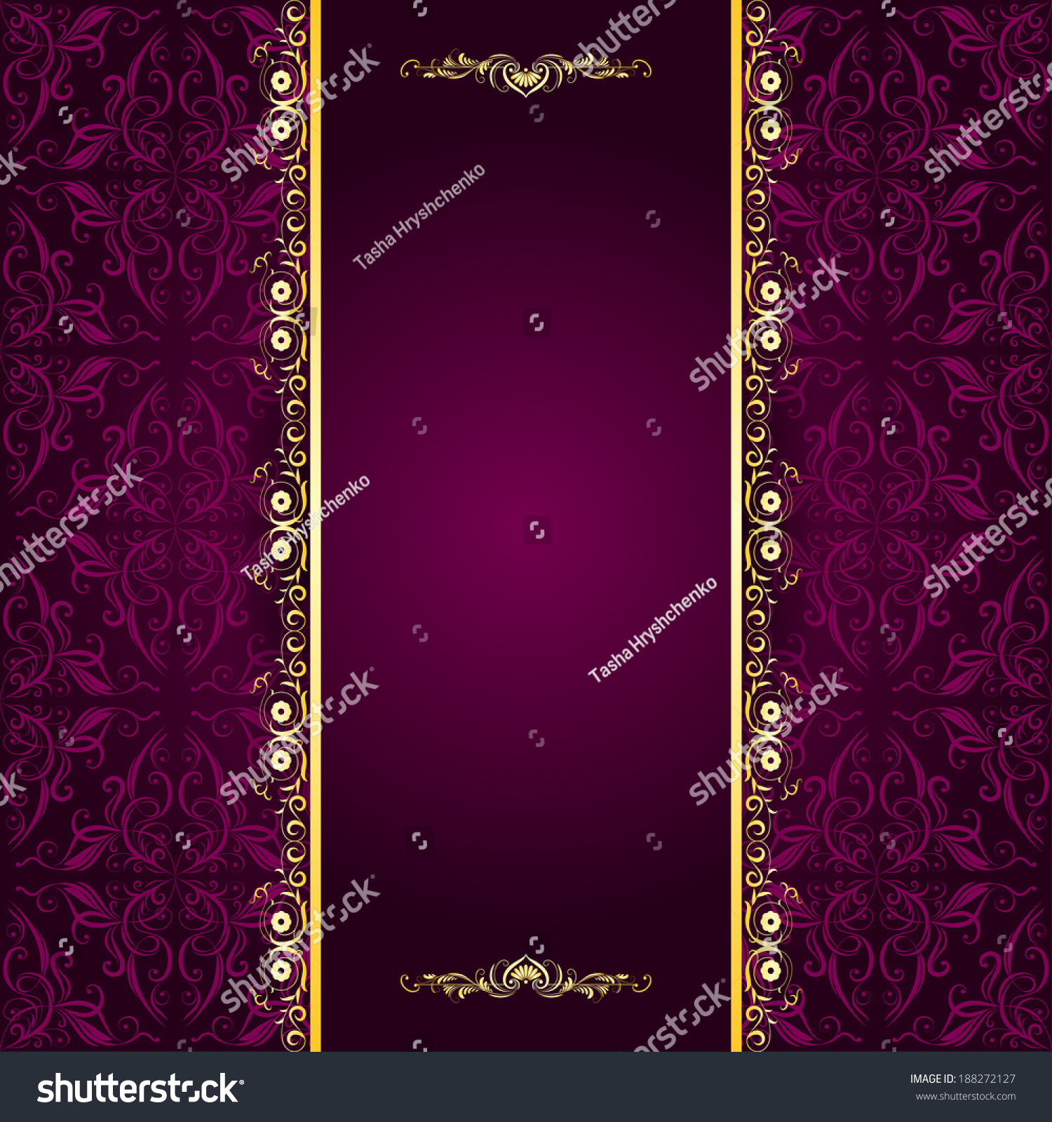 Vector Filigree Floral Pattern On Purple Stock Vector 188272127 ...