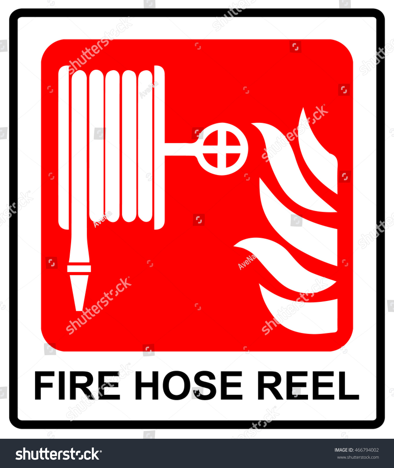 Vector Fire Hose Reel Sign Stock Vector (Royalty Free) 466794002 ...