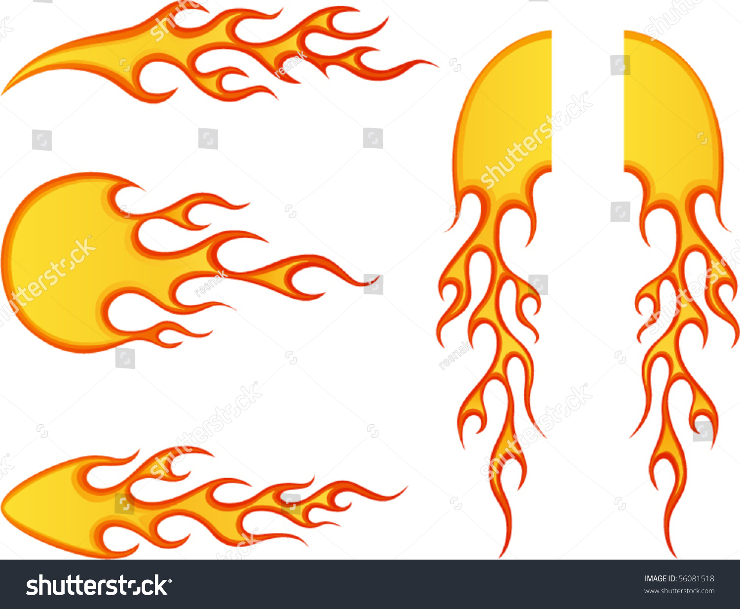 Vector Fire Set - 56081518 : Shutterstock