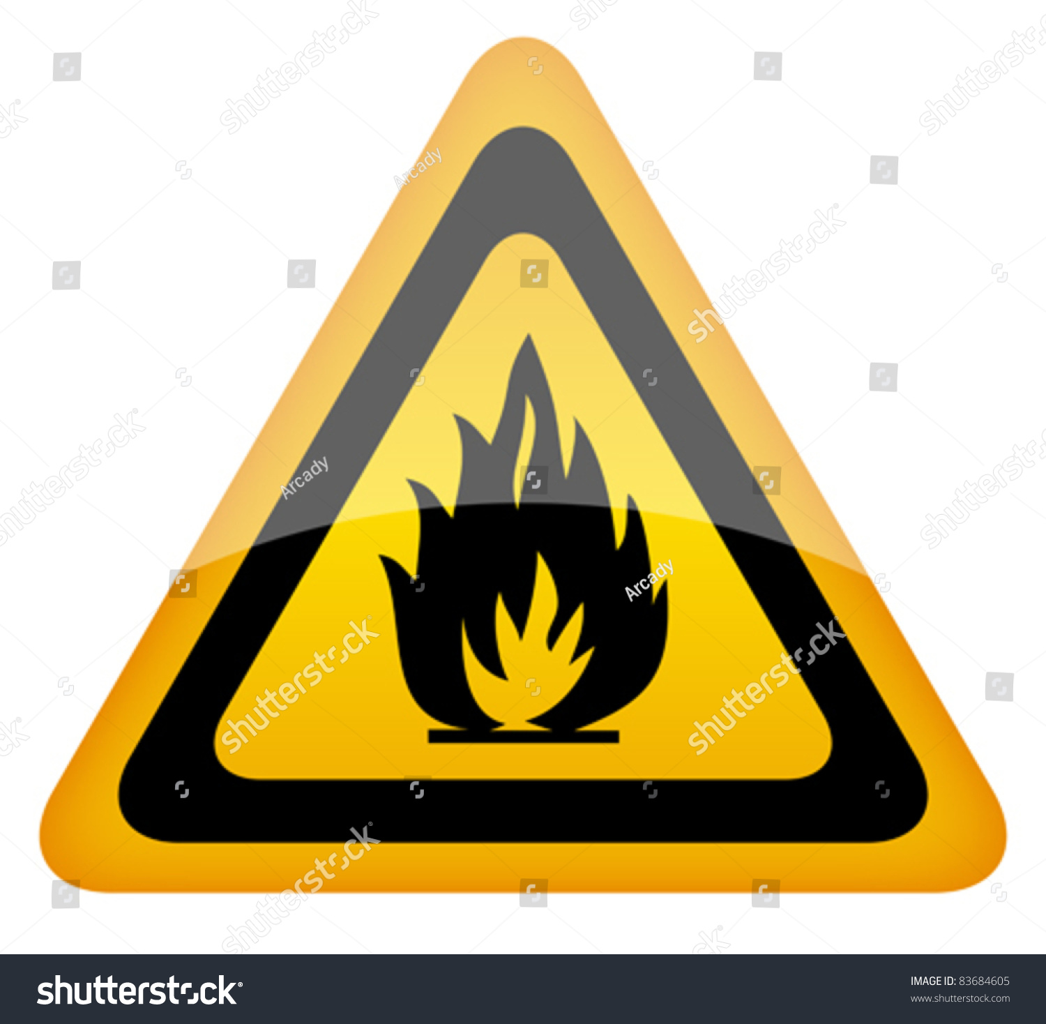 Vector Fire Warning Sign Eps10 Illustration Stock Vector 83684605 ...