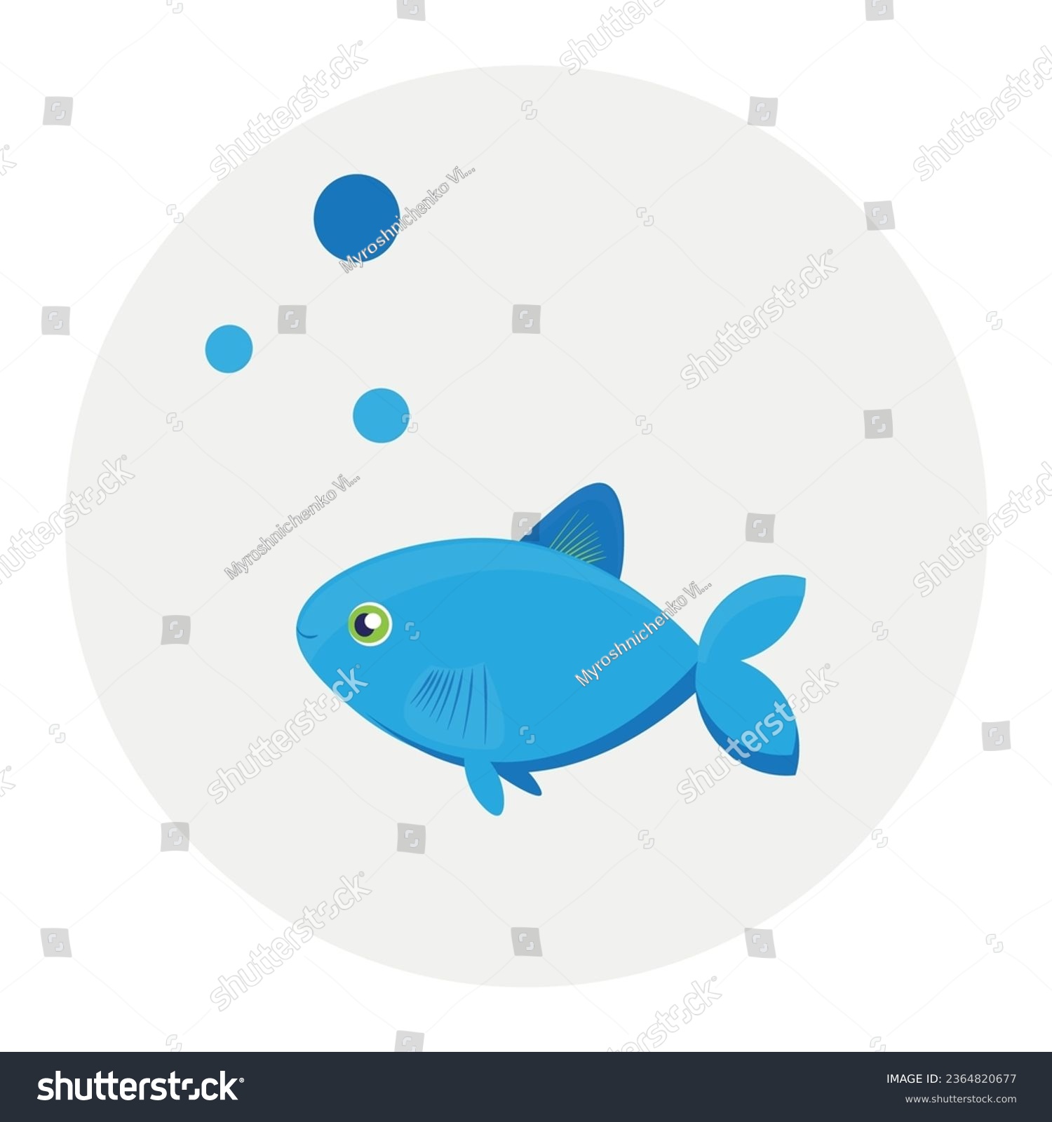 SVG of Vector fish icon. Vector flat illustration. Suitable for animation, using in web, apps, books, education projects. No transparency, solid colors only. Svg, lottie without bags. svg