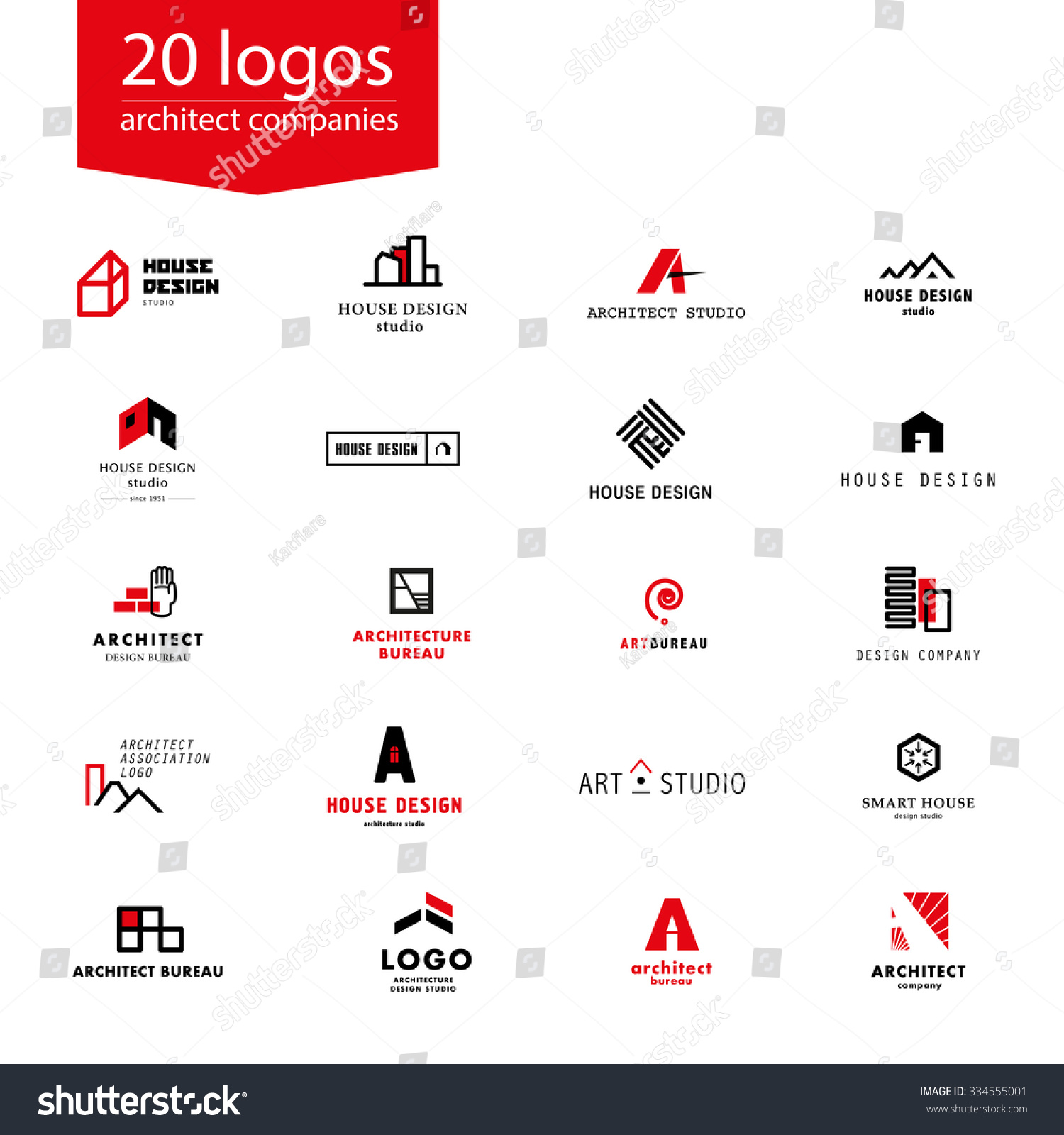 Architect Company vector flat architecture company logo collection stock vector Architect Company vector flat architecture company logo collection stock vector