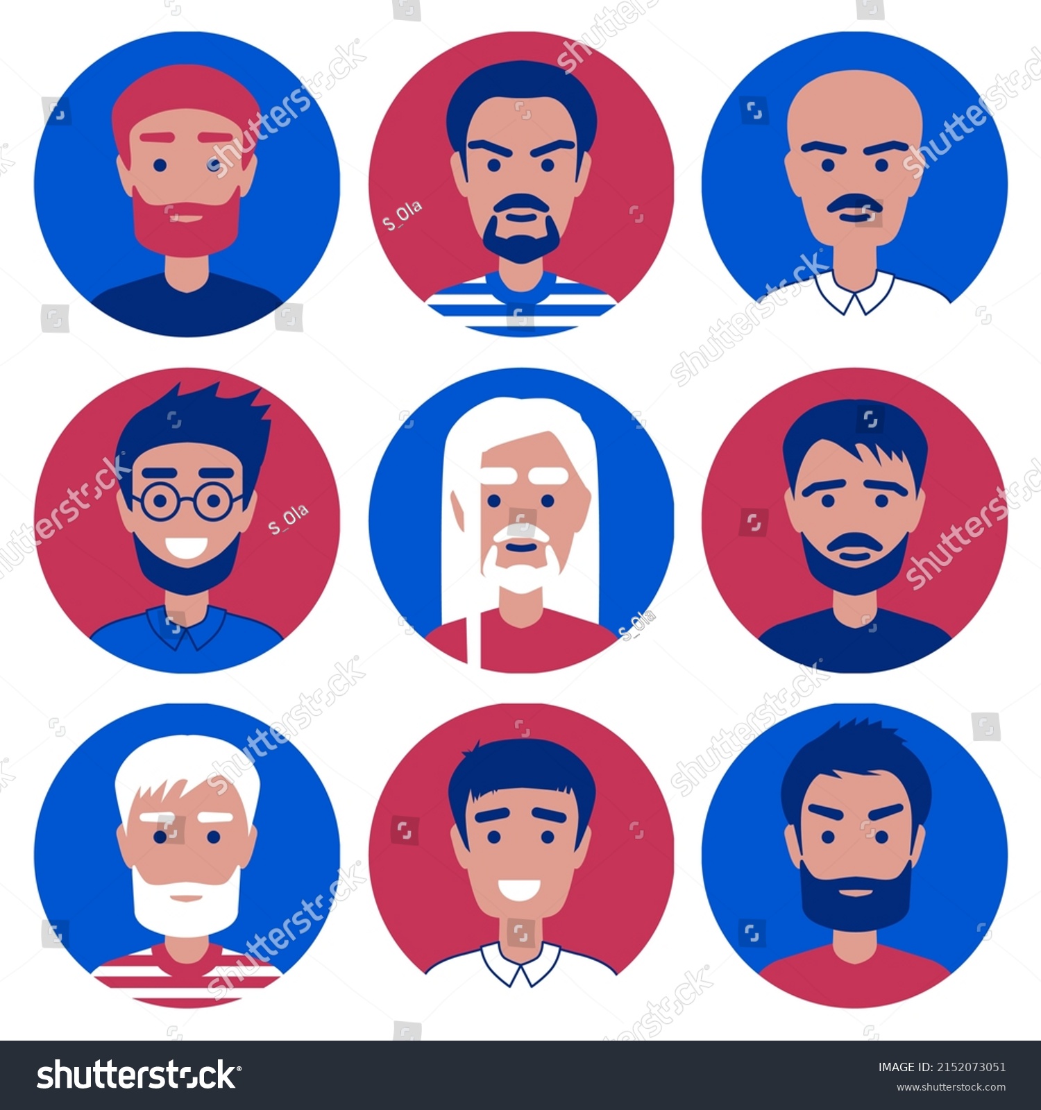 Vector Flat Avatars People Different Sex Stock Vector Royalty Free 2152073051 Shutterstock