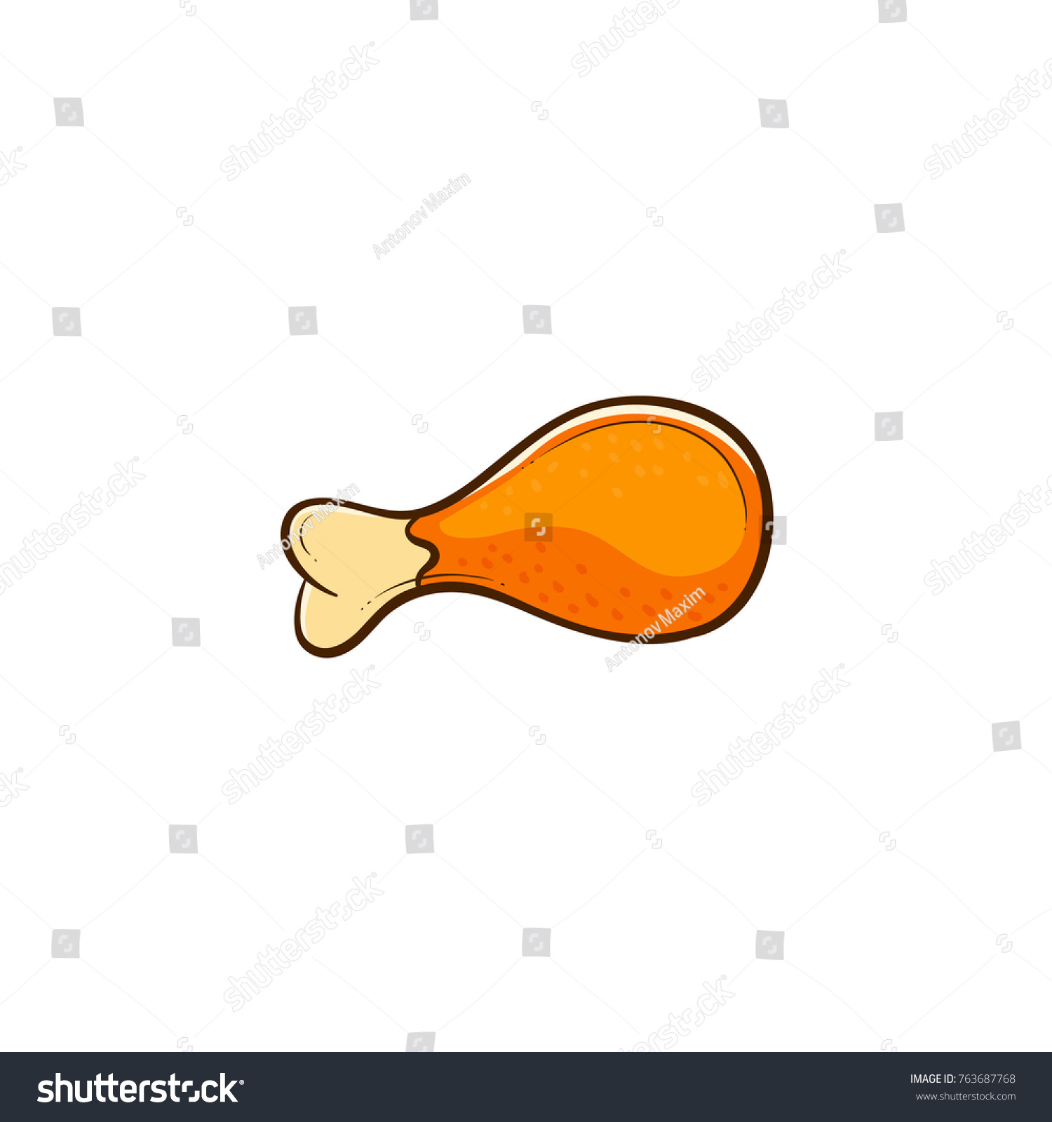 Vector Flat Cartoon Chicken Leg Shank Stock Vector (Royalty Free ...