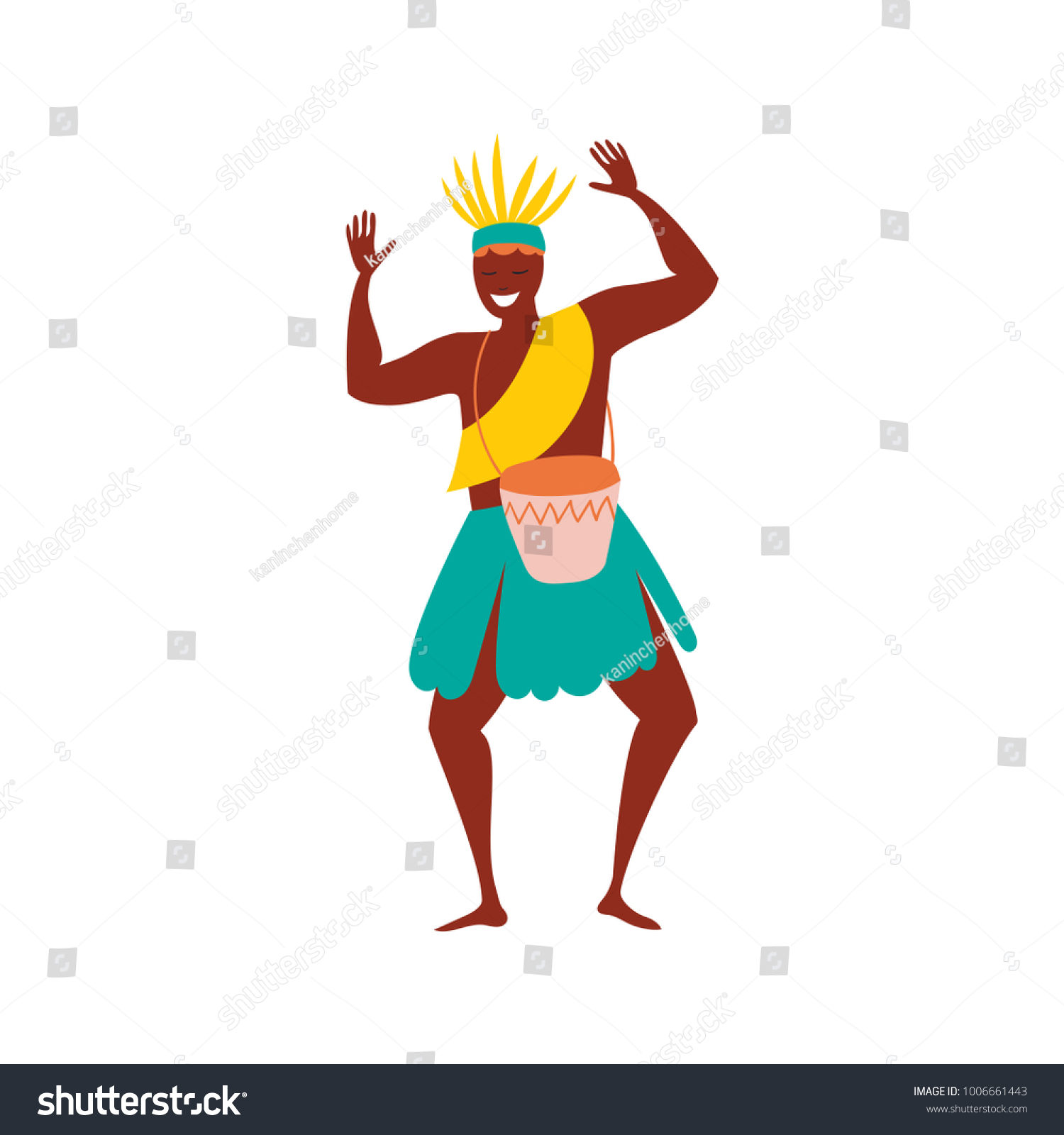 Vector Flat Character Brazilian Samba Dancers Stock Vector (Royalty ...