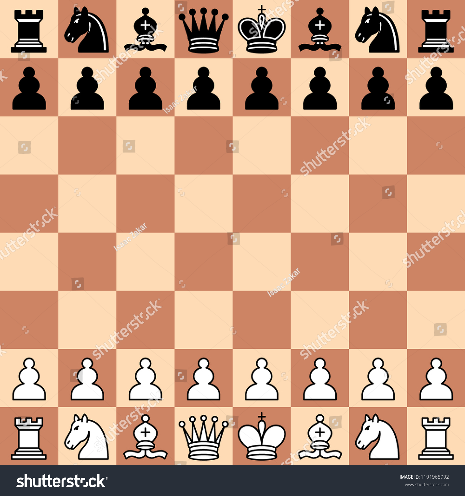 SVG of Vector flat chess board with black and white pieces svg