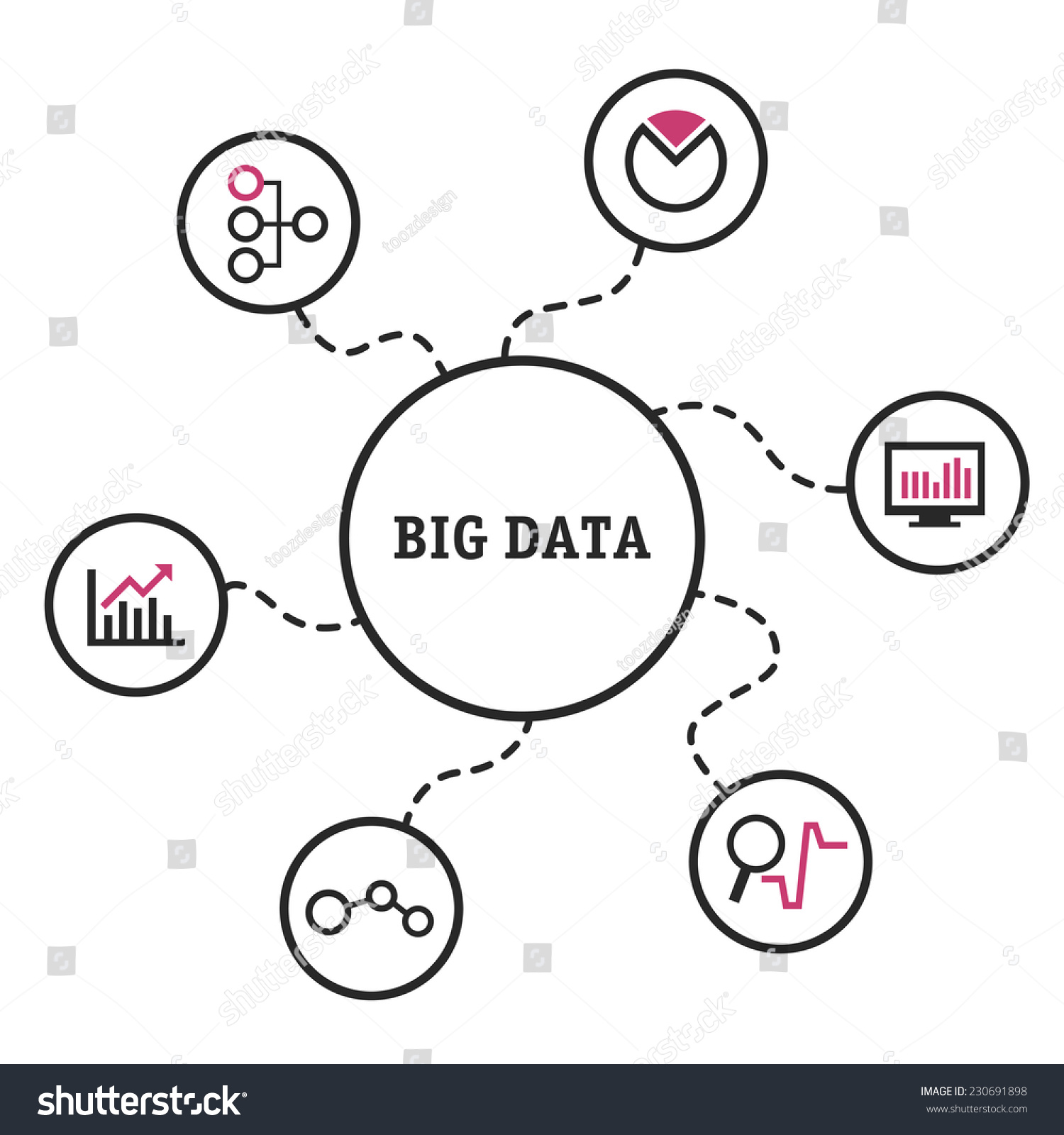 Vector Flat Illustration Big Data - 230691898 : Shutterstock