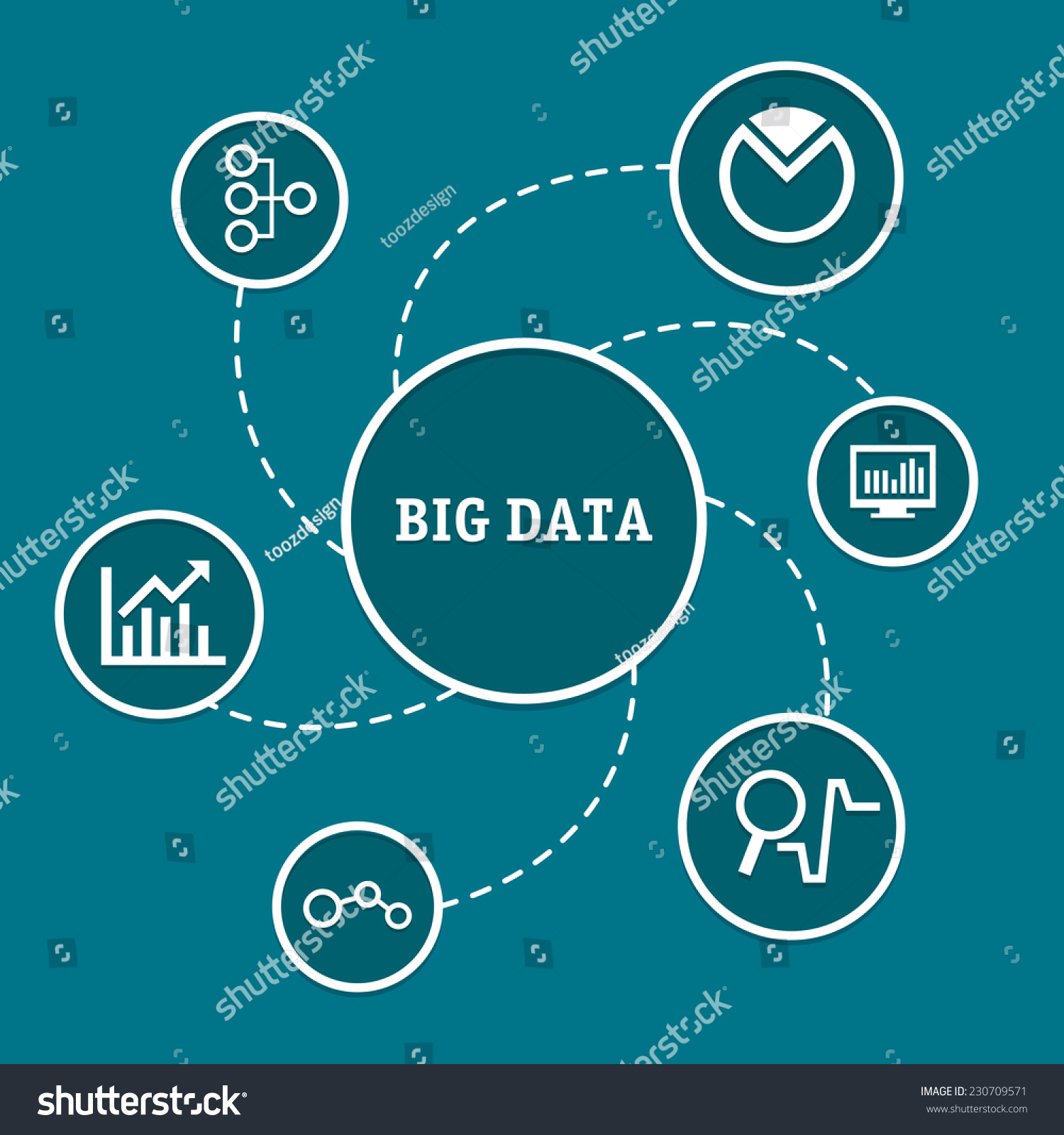 Vector Flat Illustration Big Data - 230709571 : Shutterstock