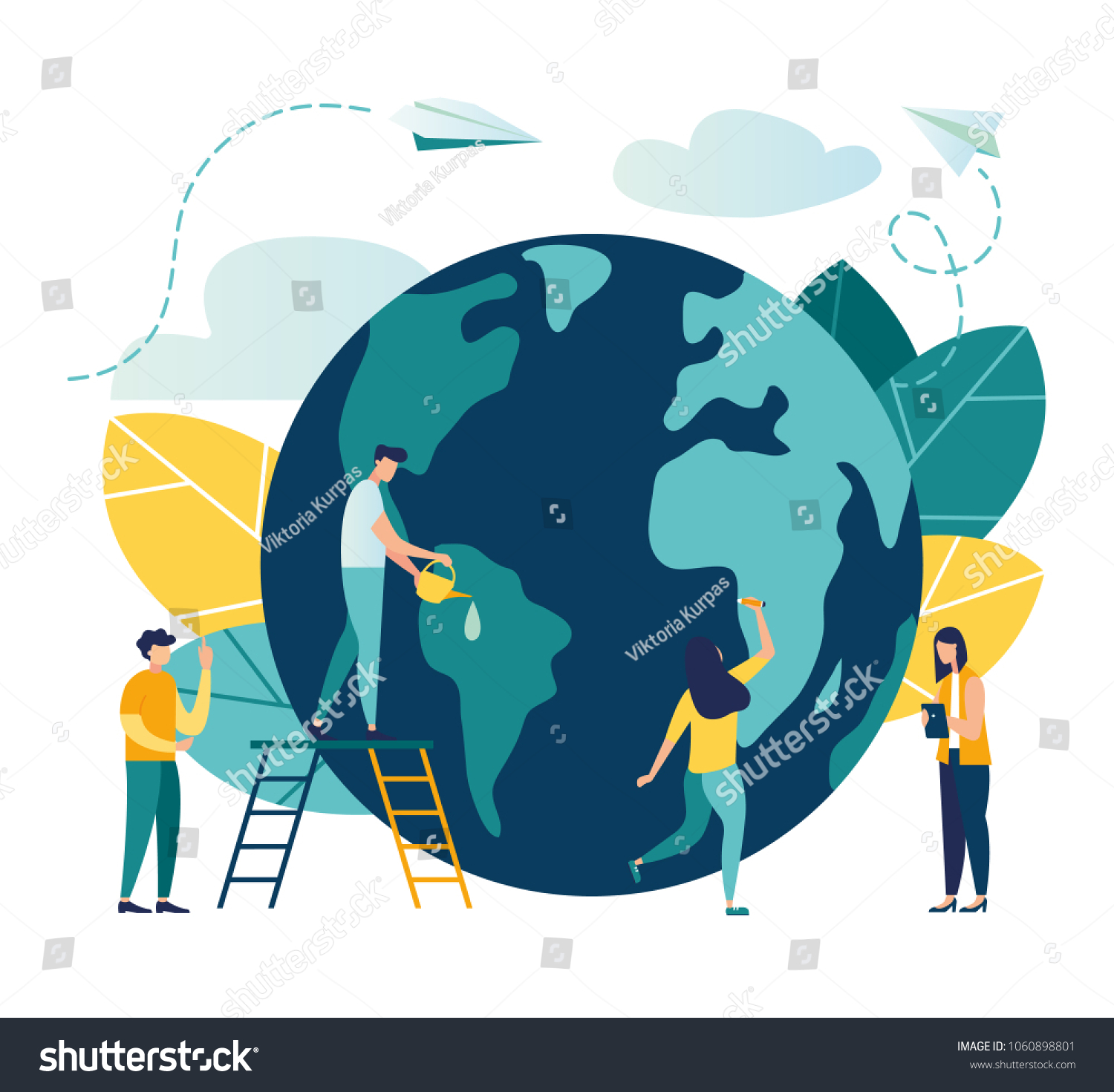 Vector Flat Illustration Little Men Prepare Stock Vector (Royalty Free ...