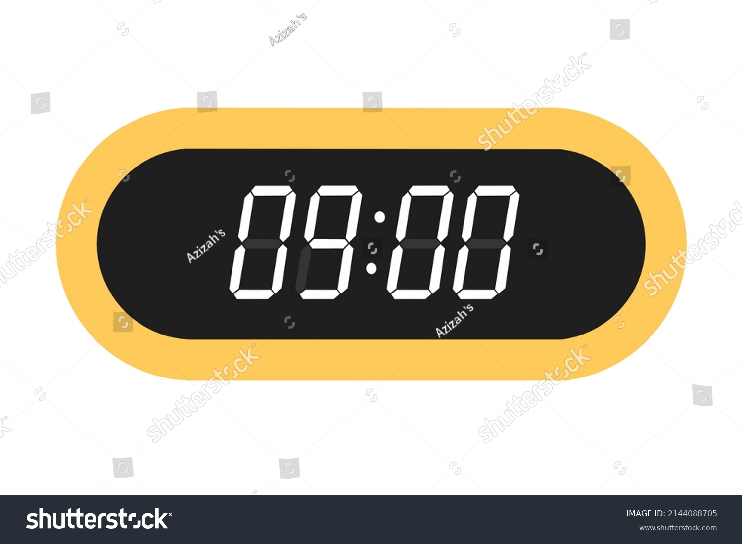 Vector Flat Illustration Digital Clock Displaying Stock Vector Royalty Free