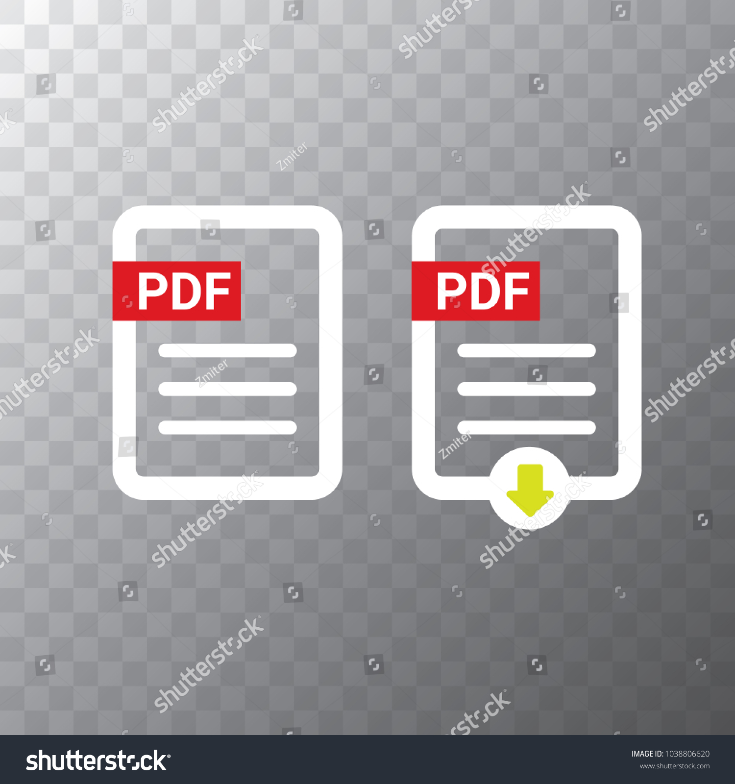 Vector Flat Pdf File Icon Vector Stock Vector Royalty Free 1038806620