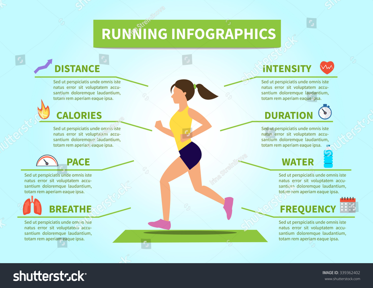 Vector Flat Running Jogging Infographics Concept Stock Vector 339362402 ...