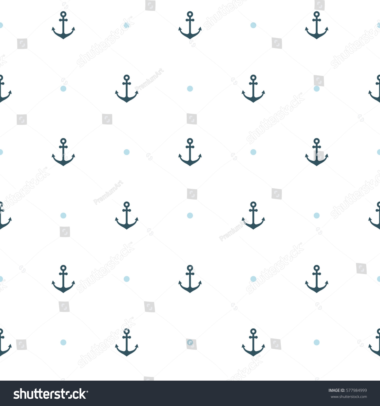 SVG of Vector flat sea seamless pattern background. Cute template with anchor svg