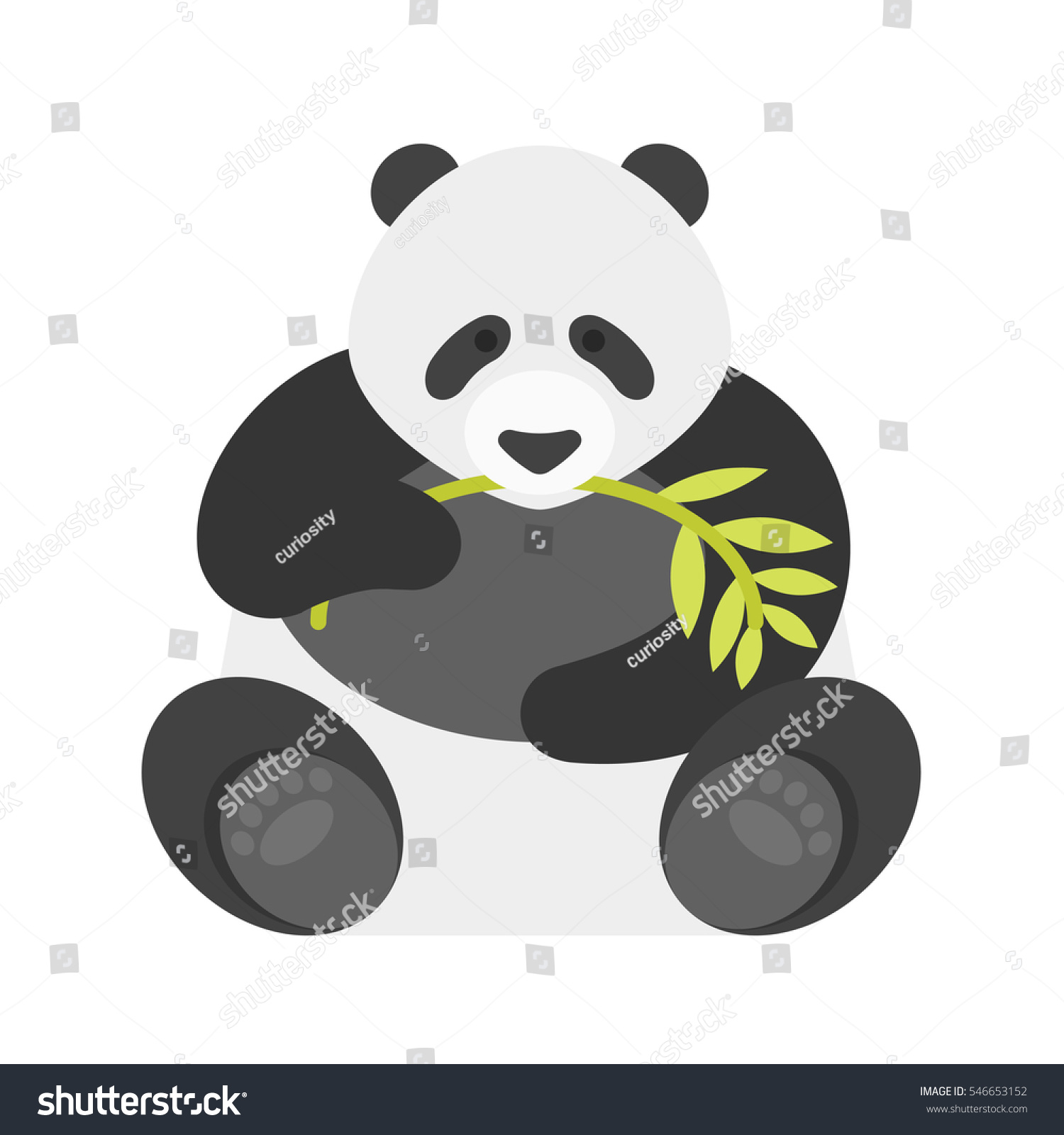 Vector Flat Style Illustration Panda Icon Stock Vector 546653152 