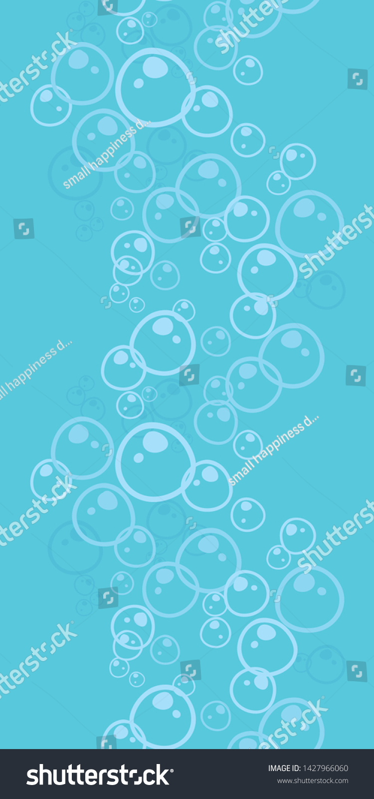 Vector Floating Blue Bubbles Vertical Seamless vector de stock (libre