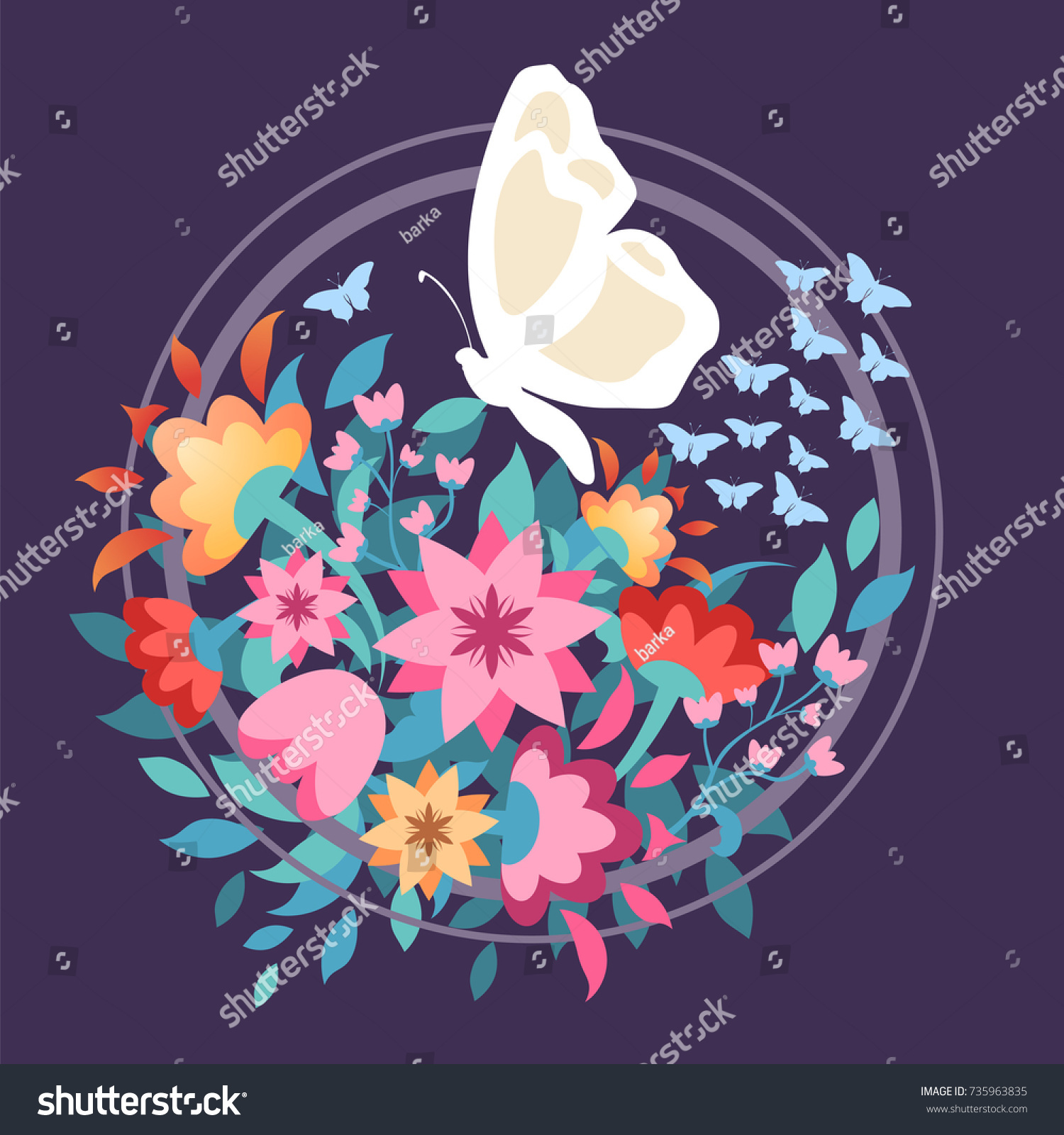 Vector Floral Banner Spring Symbol Stock Vector (Royalty Free ...