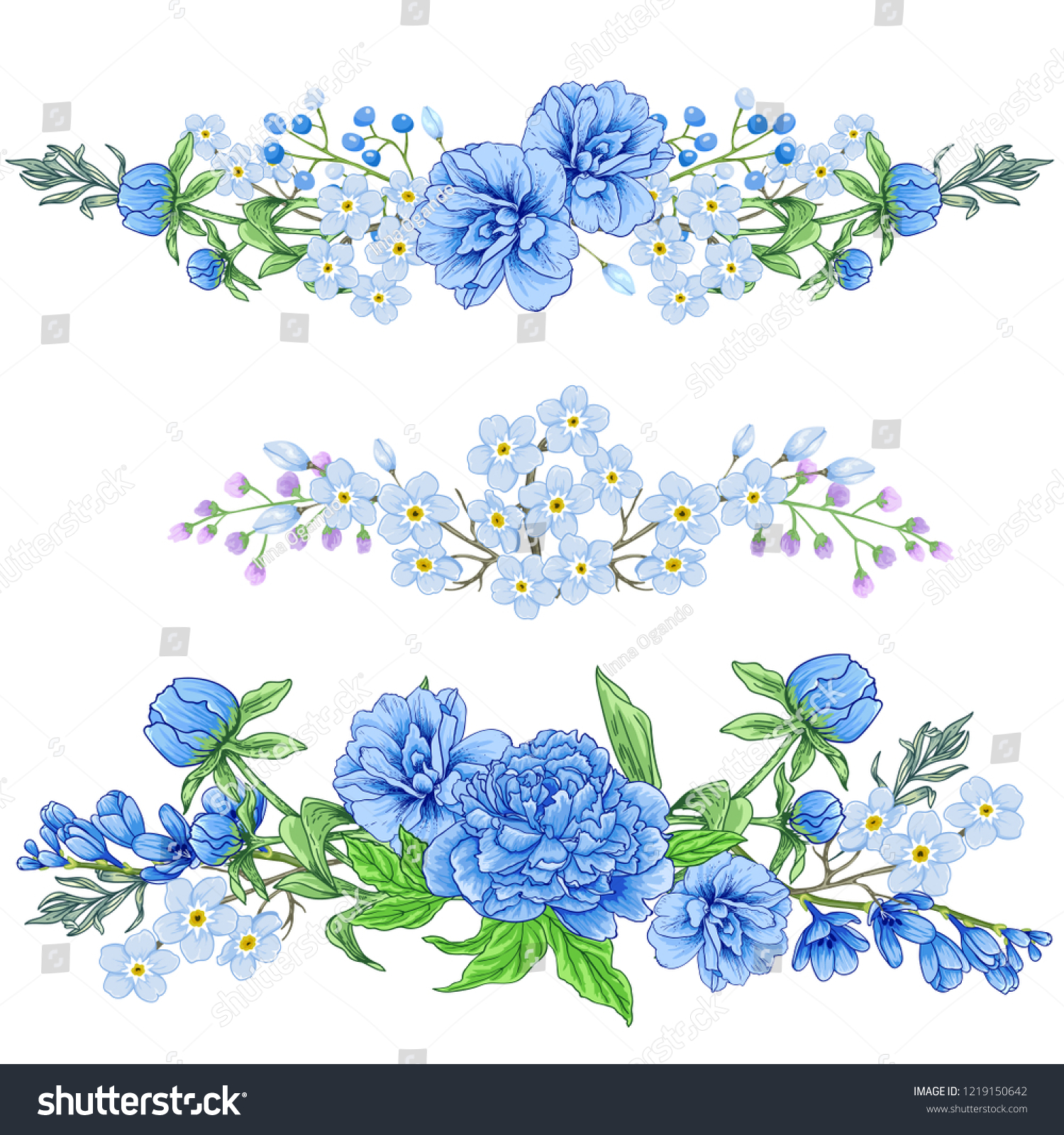 Vector Floral Botanical Arrangement Set Vector De Stock Libre De