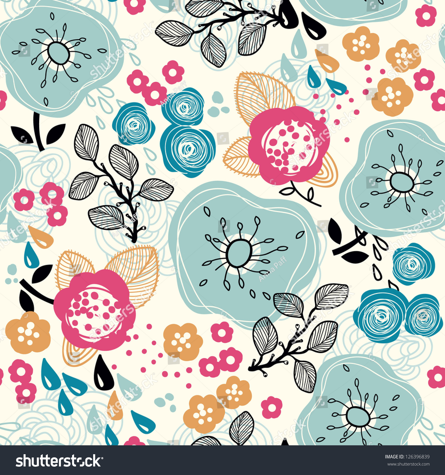 Vector Floral Seamless Pattern Abstract Plants Stock Vector 126396839 ...