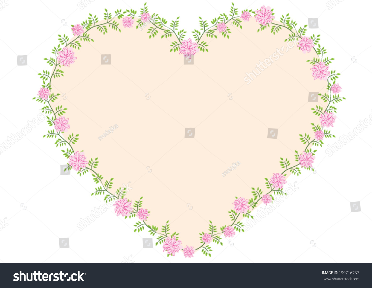 Vector Flower Border Picture Frame Flowers Stock Vector 199716737 