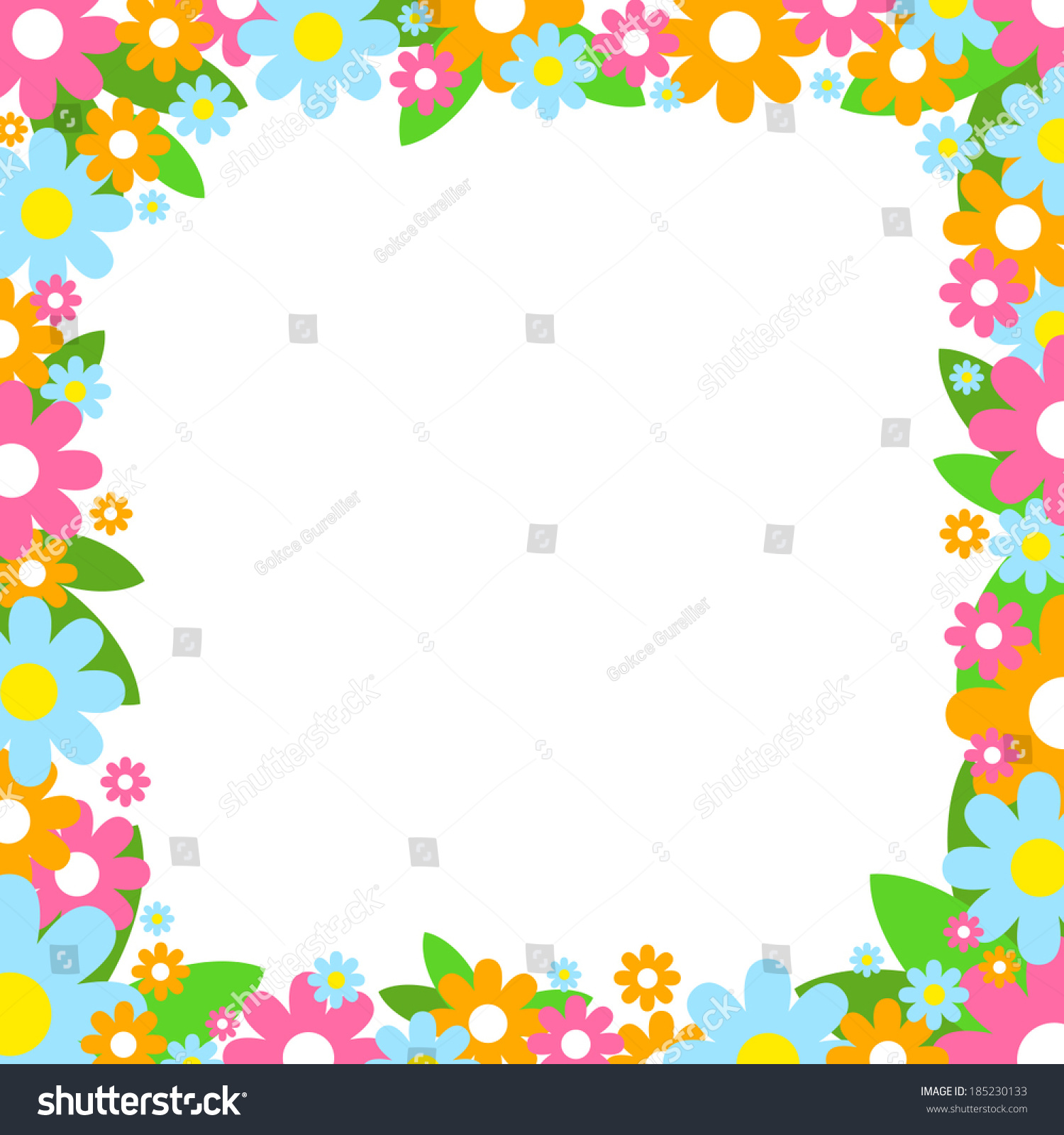 Vector Flower Frame - 185230133 : Shutterstock