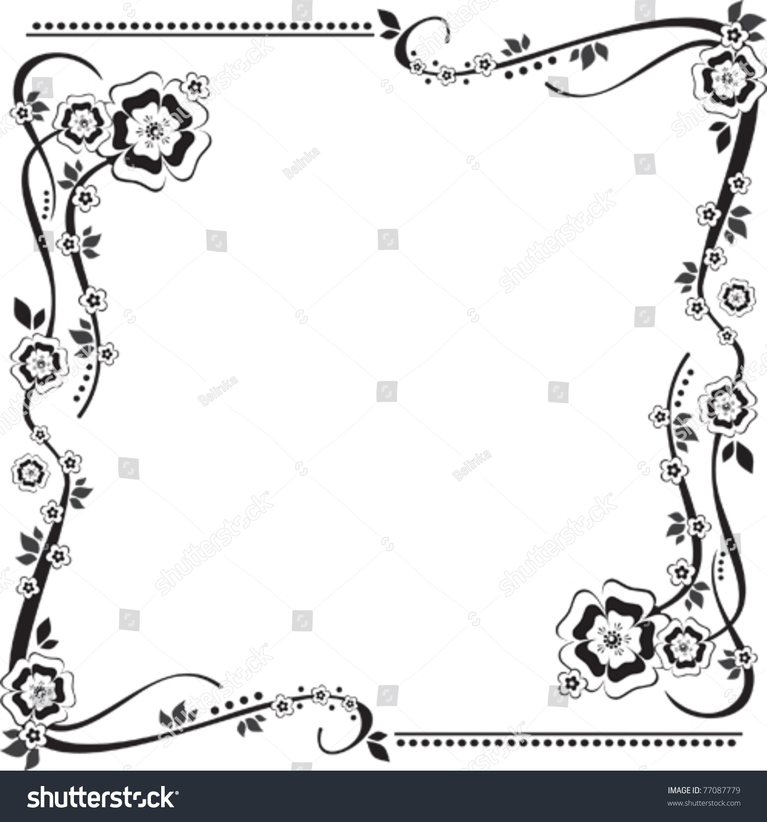 Vector Flower Square Frame - 77087779 : Shutterstock