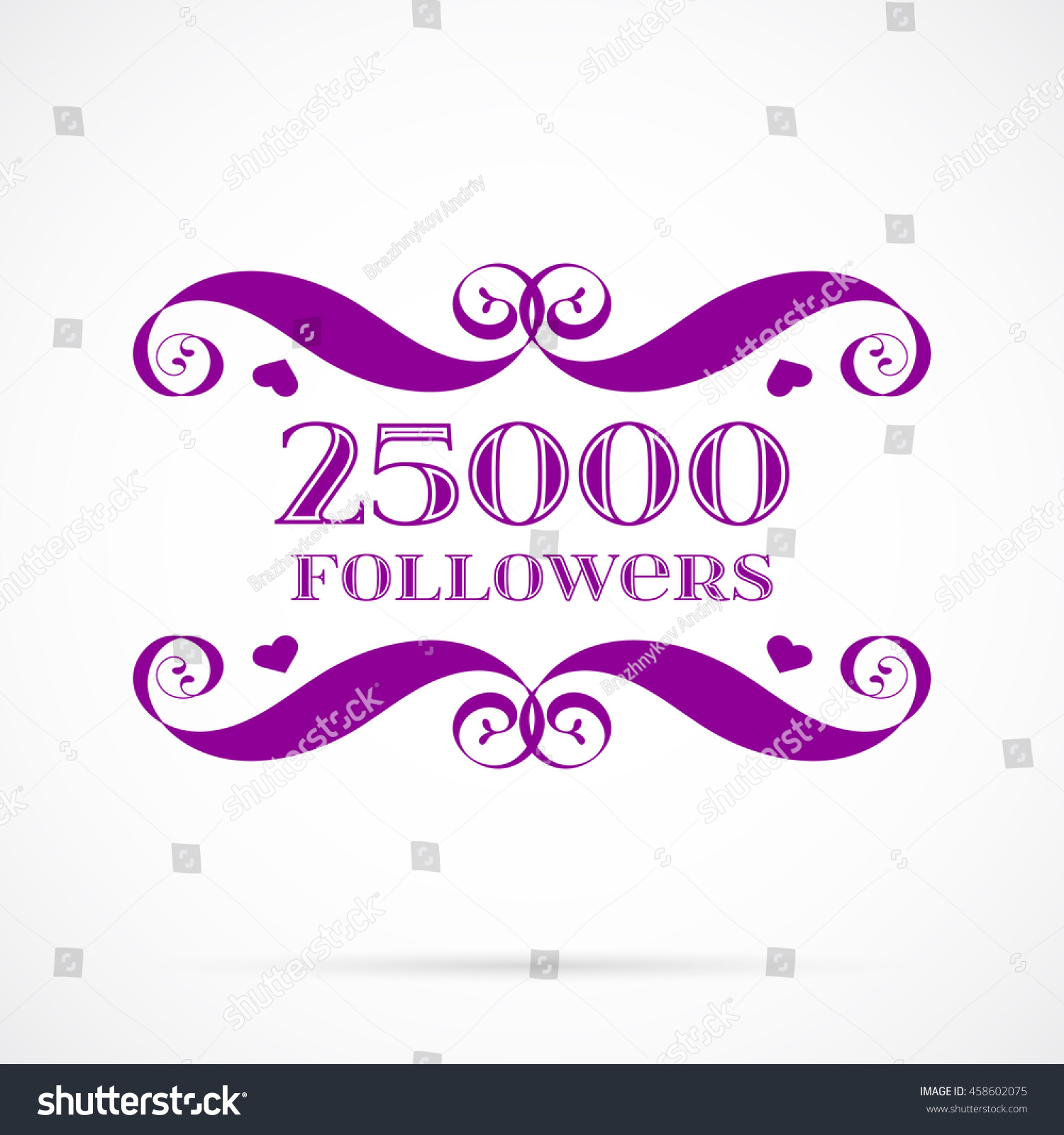 SVG of Vector 25000 followers badge over white. Easy use and recolor elements for your design. svg