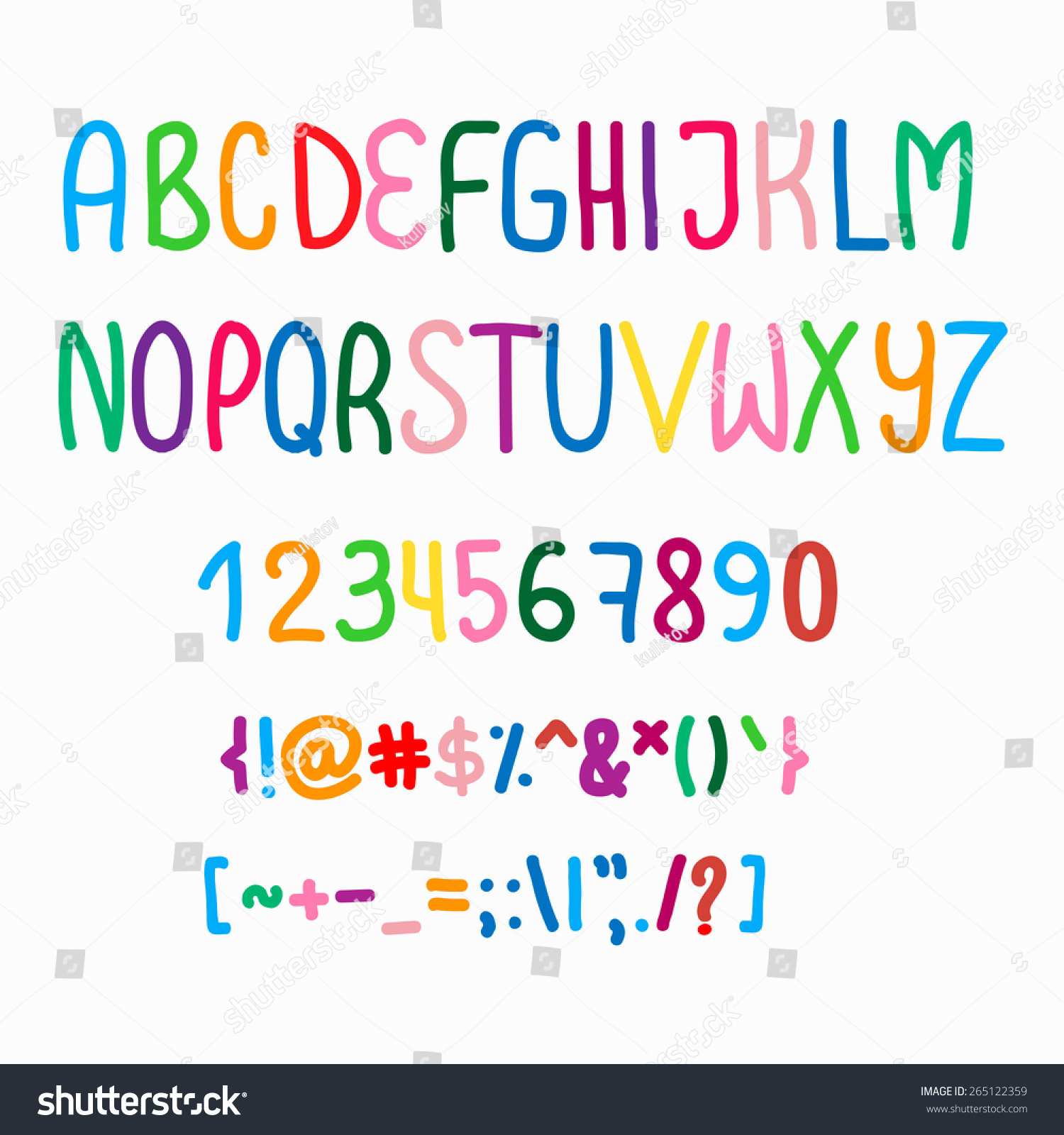 Vector Font Color Stock Vector (Royalty Free) 265122359