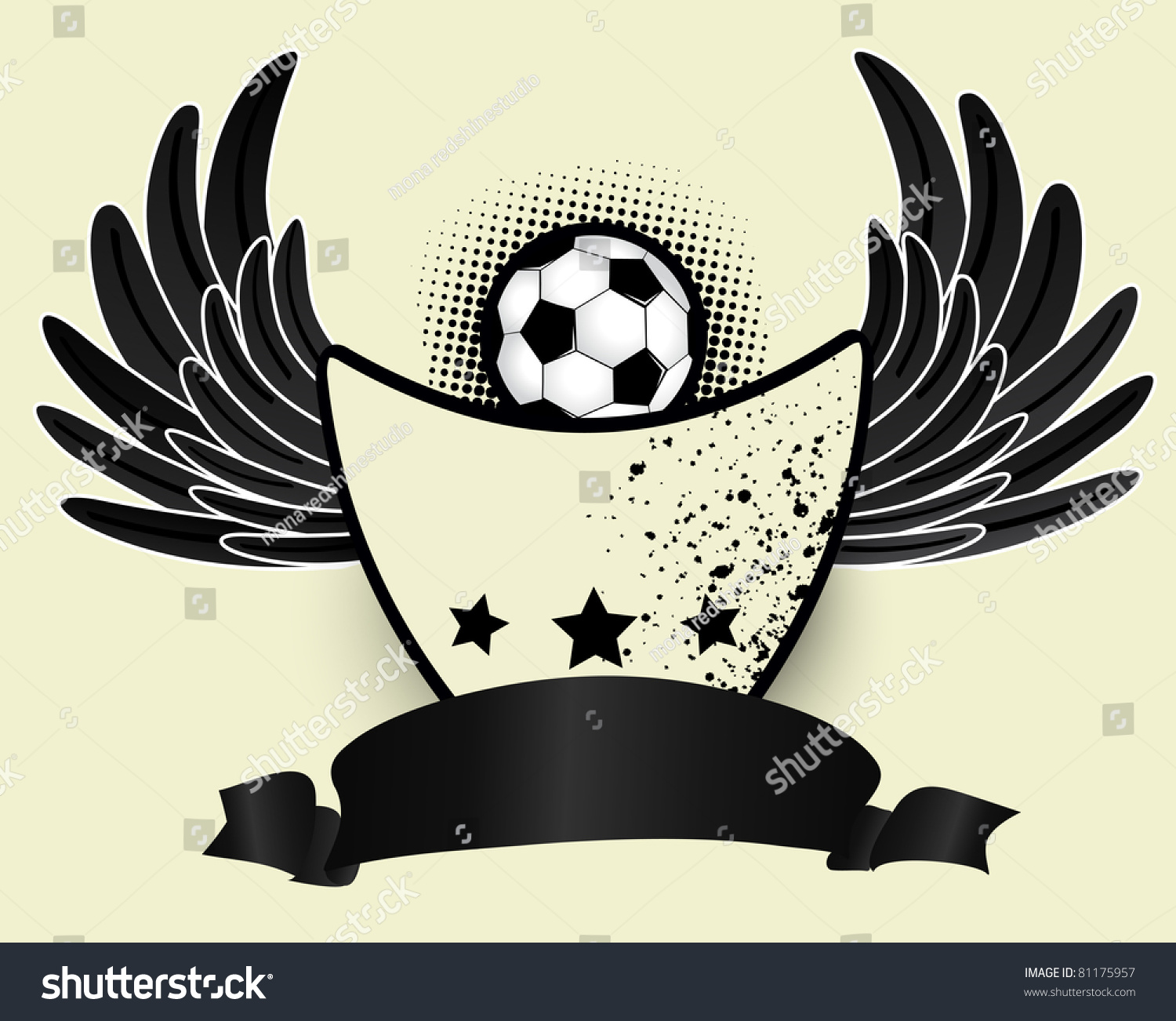 Vector Football Background Balls Wings Stars Stock Vector (Royalty Free ...